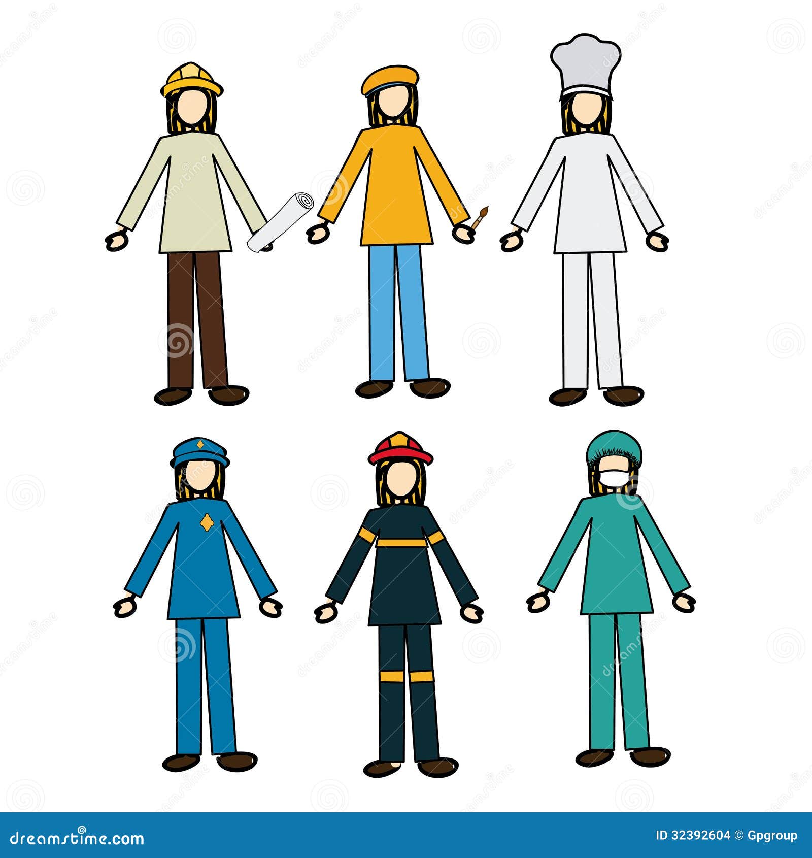 Jobs design stock vector. Illustration of female, occupation - 32392604