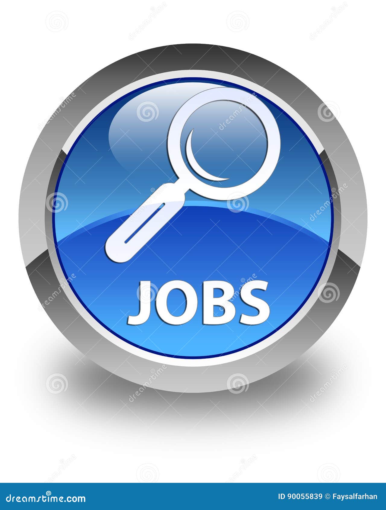 Jobs Glossy Blue Round Button Stock Illustration Illustration of