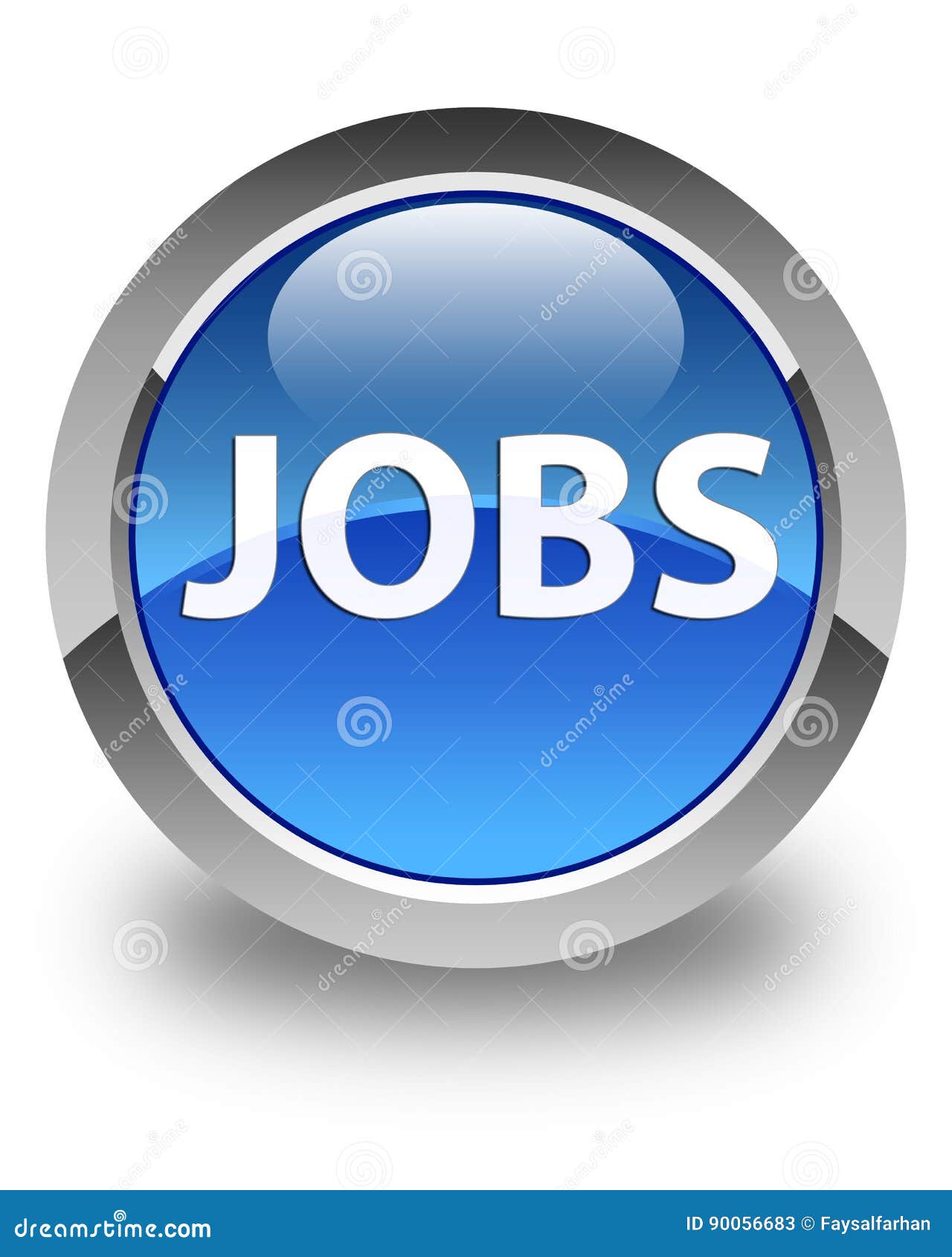 Jobs Glossy Blue Round Button Stock Illustration Illustration of