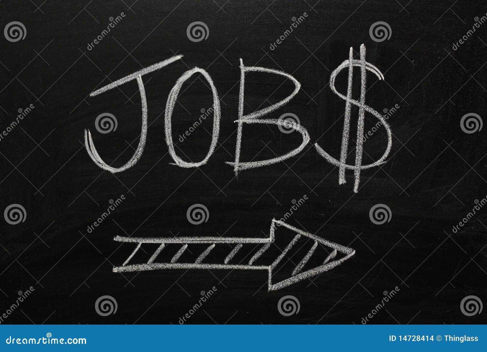 JOBS this way stock photo. Image of blackboard, salary 14728414
