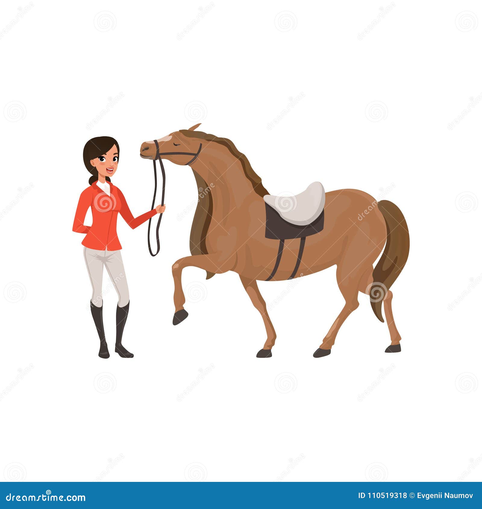 Jockey Girl and Thoroughbred Horse, Equestrian Professional Sport ...
