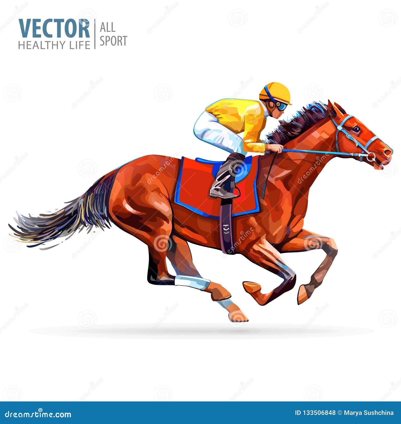 jockey on horse. champion. horse racing. hippodrome. racetrack. jump racetrack. horse riding. racing horse coming first