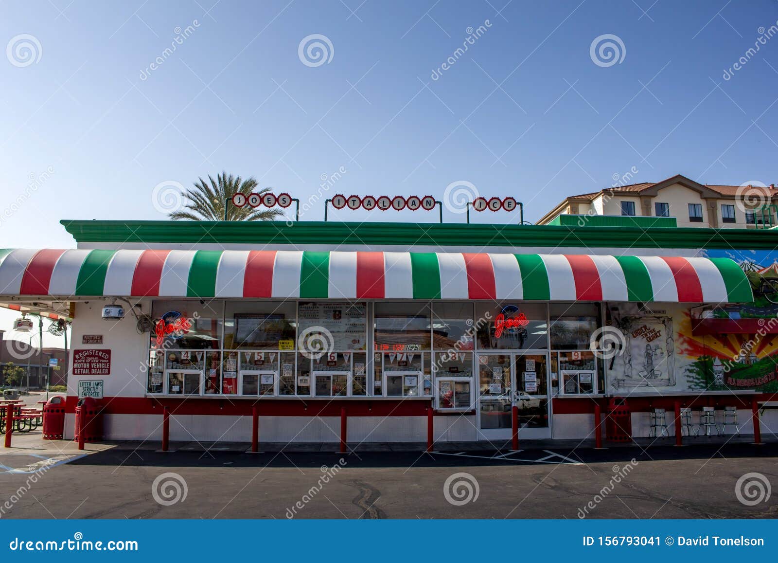Joe`s Italian Ice Restaurant Sign Editorial Photo - Image of grill