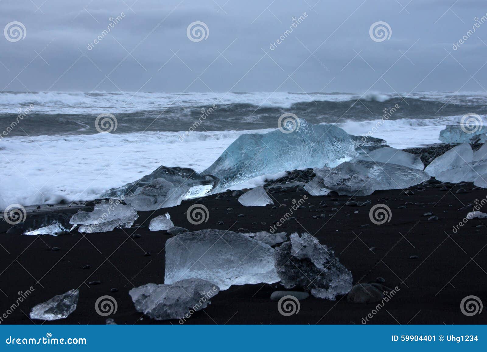 Joekulsarlon Island. Joekulsarlon, glaciär och sjö på Island i December