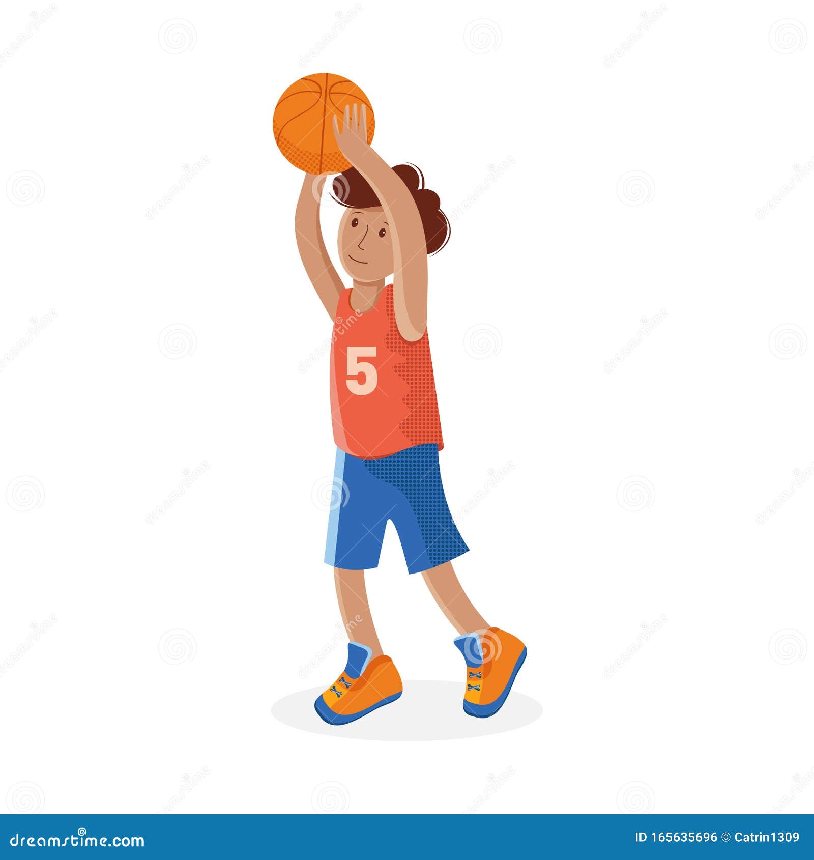 Jogo De Basquete Com Bola Uma Criança Pequena Jogando Basquete