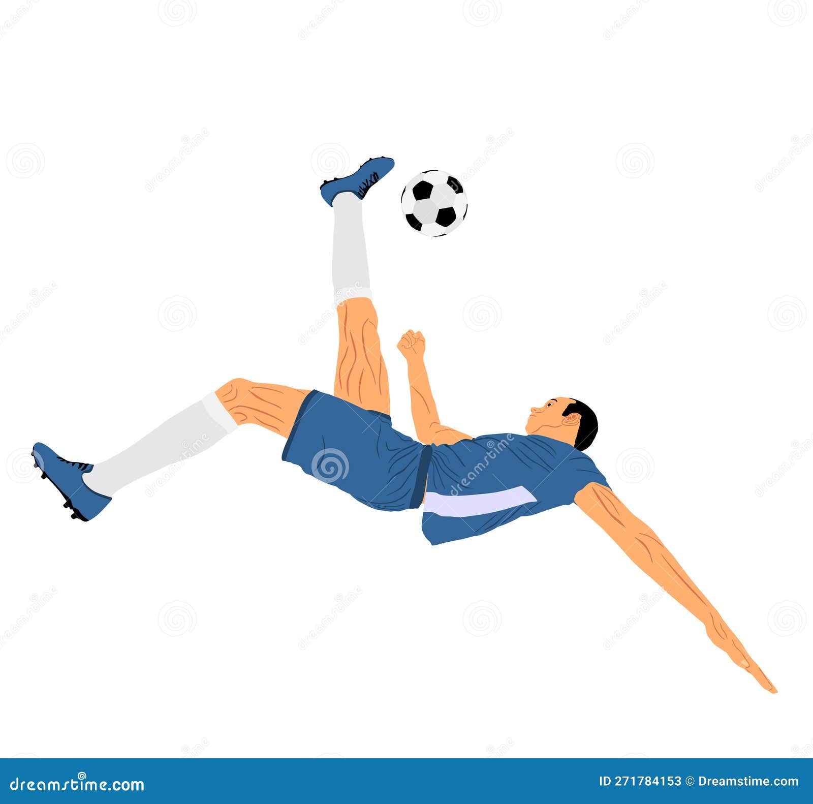 Baixar - Jogador de futebol chuta a bola. ilustração vetorial — Ilustração  de Stock