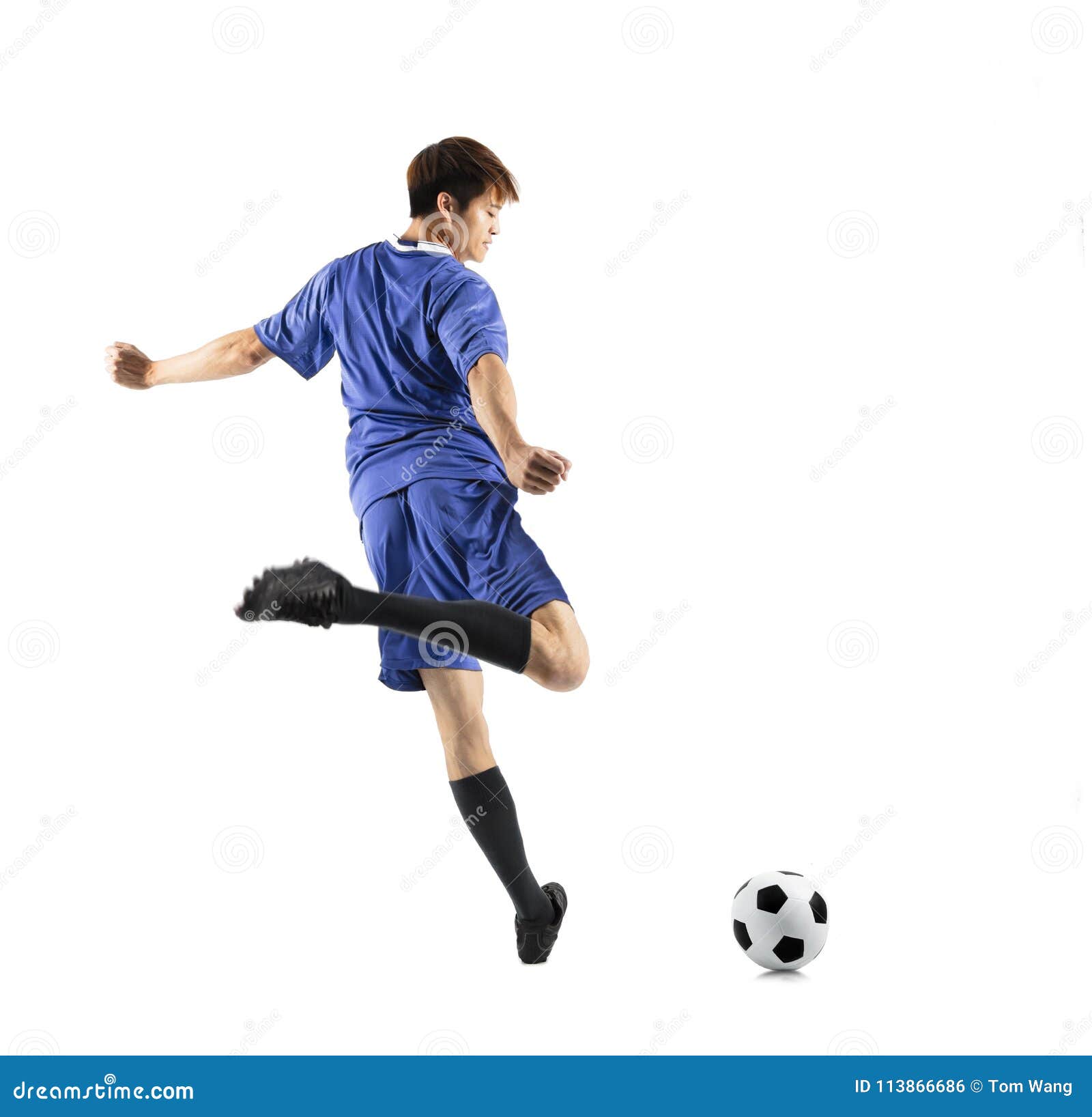 Jogador De Futebol Em Ação Isolado Fundo Branco Foto Royalty Free,  Gravuras, Imagens e Banco de fotografias. Image 37098375