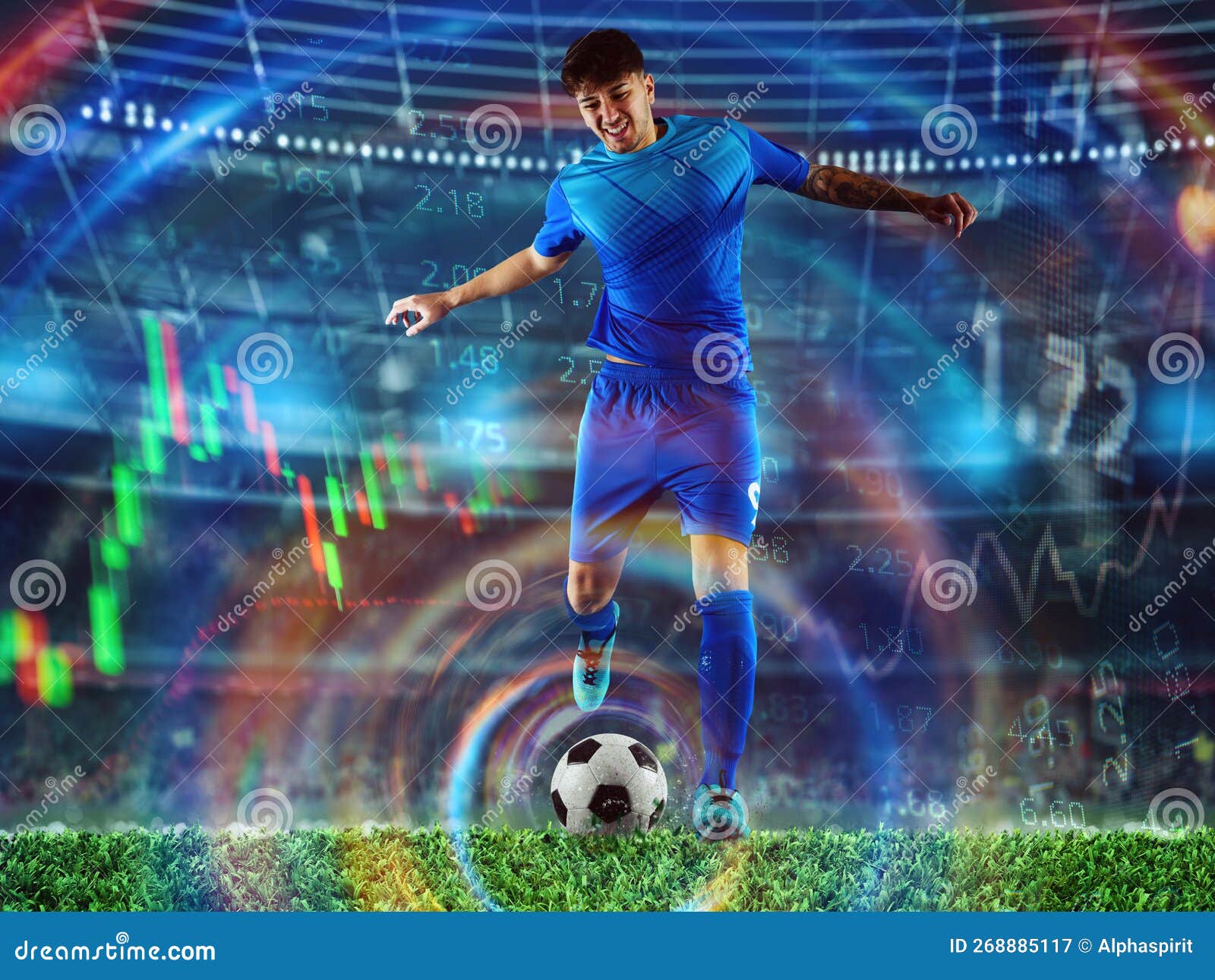 Jogador De Futebol Pronto Para Chutar O Futebol Durante O Jogo. Aposta  Online Imagem de Stock - Imagem de futebol, playground: 268885117