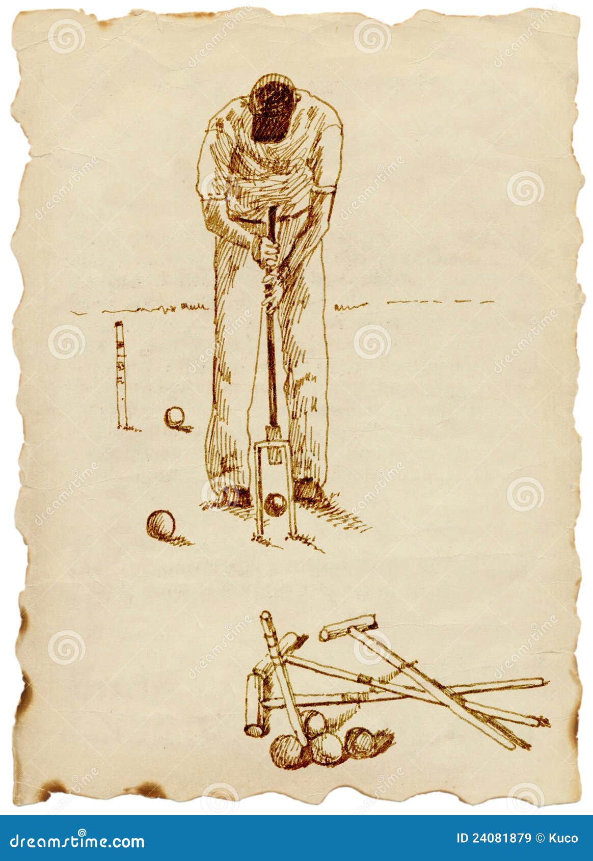 Jogador do Croquet ilustração stock. Ilustração de divertimento 24081879