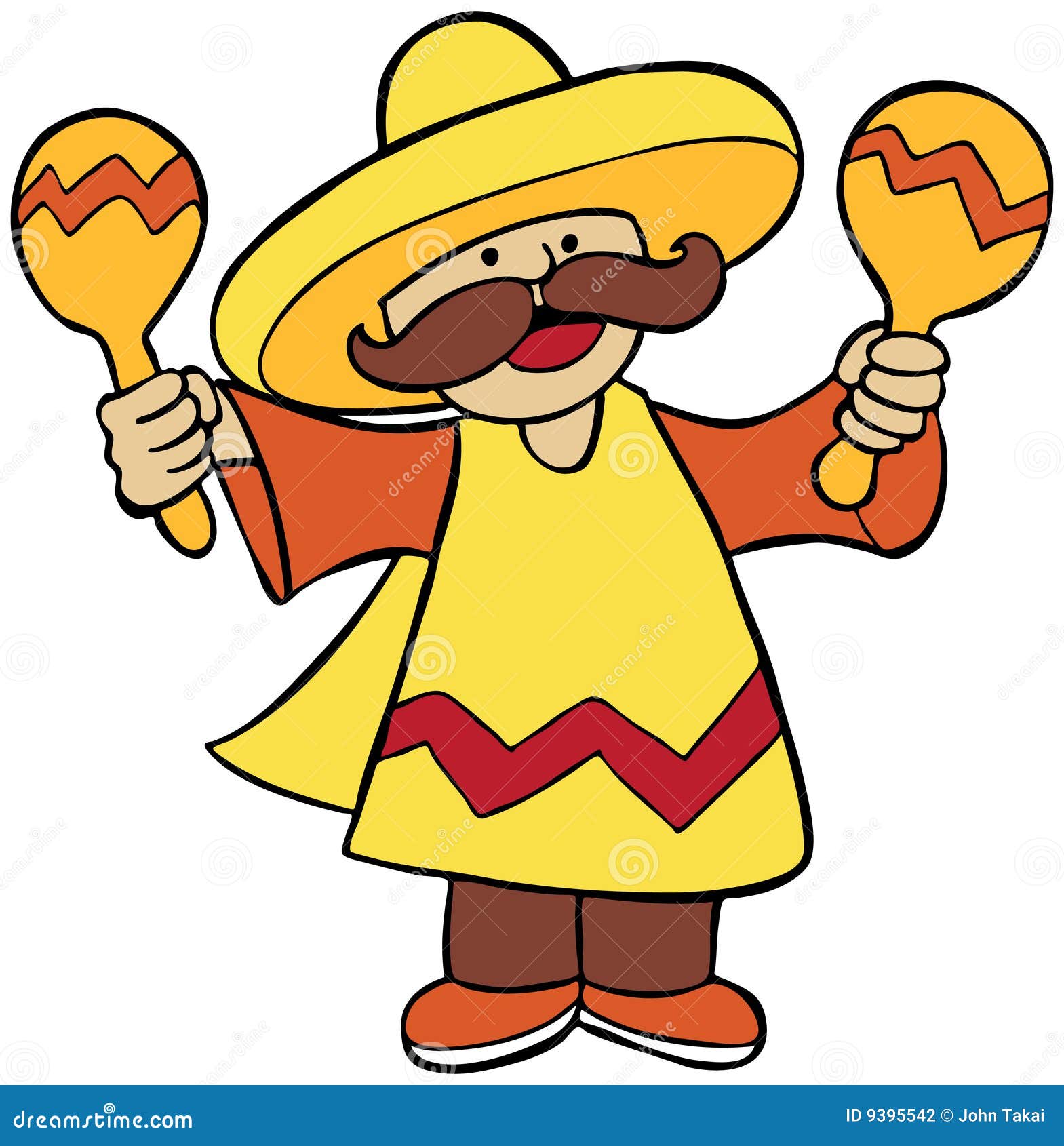 Jogador mexicano de Maraca ilustração do vetor. Ilustração de arte