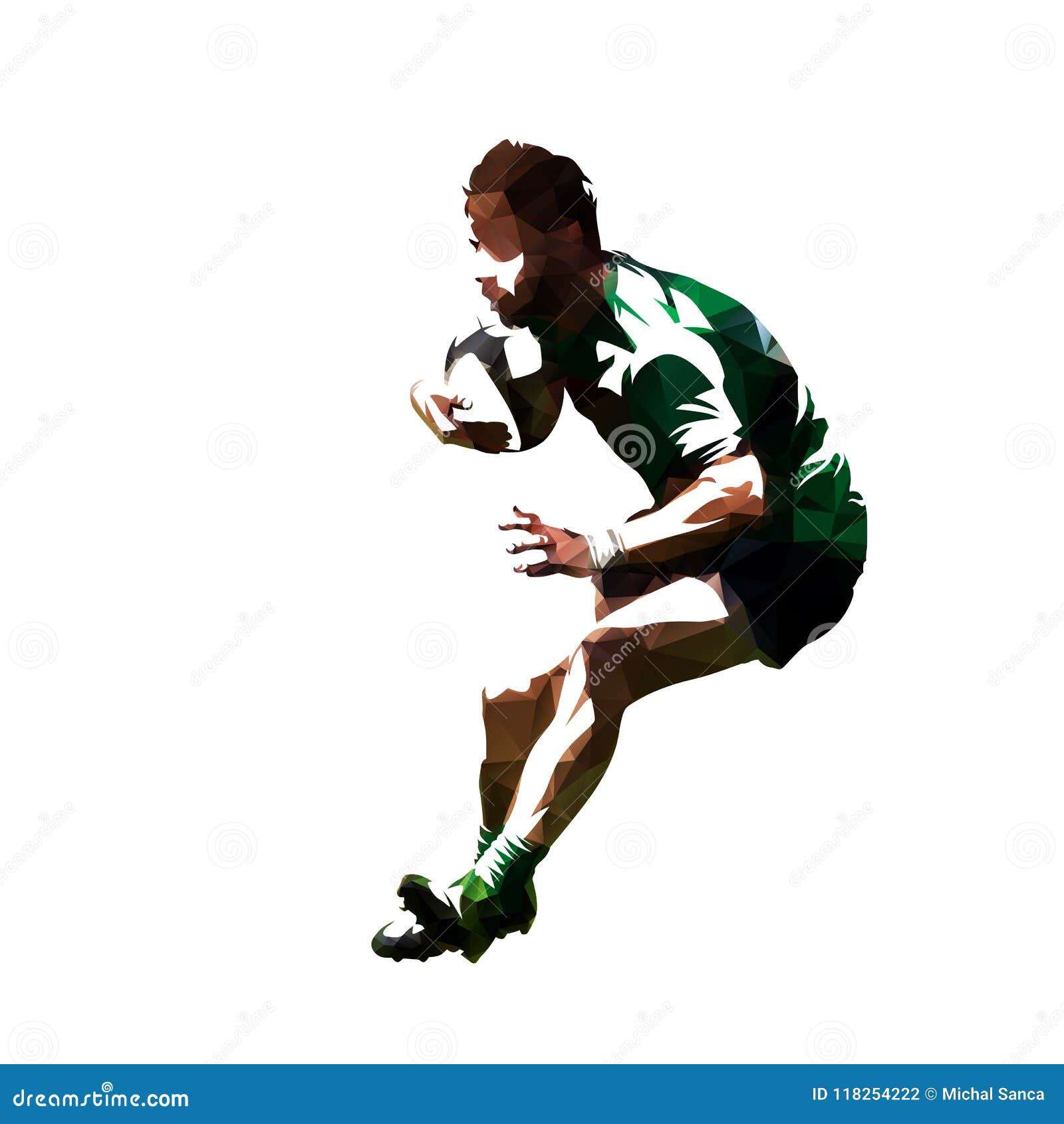 Jogador de rugby que corre com a bola