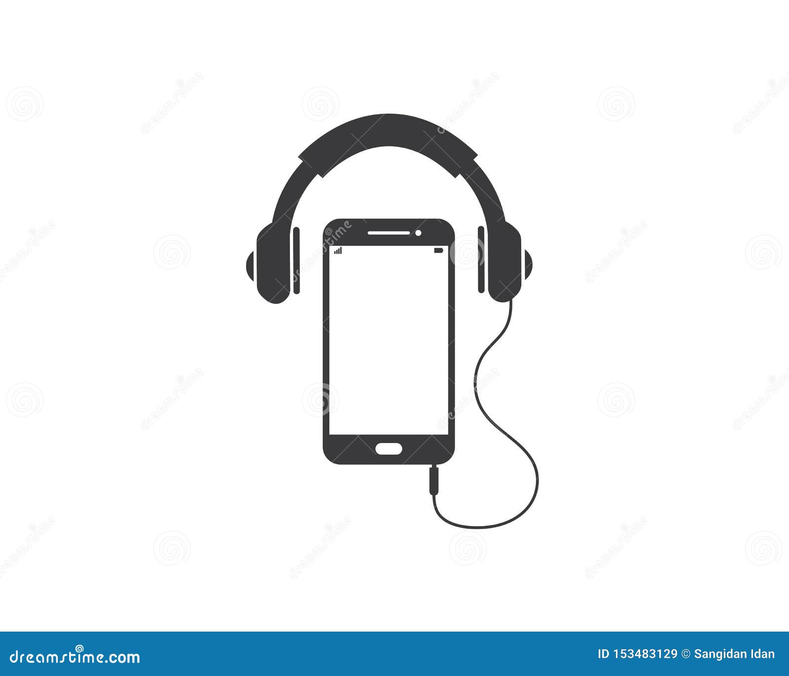 música fone de ouvido dispositivo vetor ilustração. Esportes e lazer ou  tecnologia objeto ícone conceito. sem fio fone de ouvido para jogos e música  vetor Projeto com sombra. música estúdio logotipo Projeto.