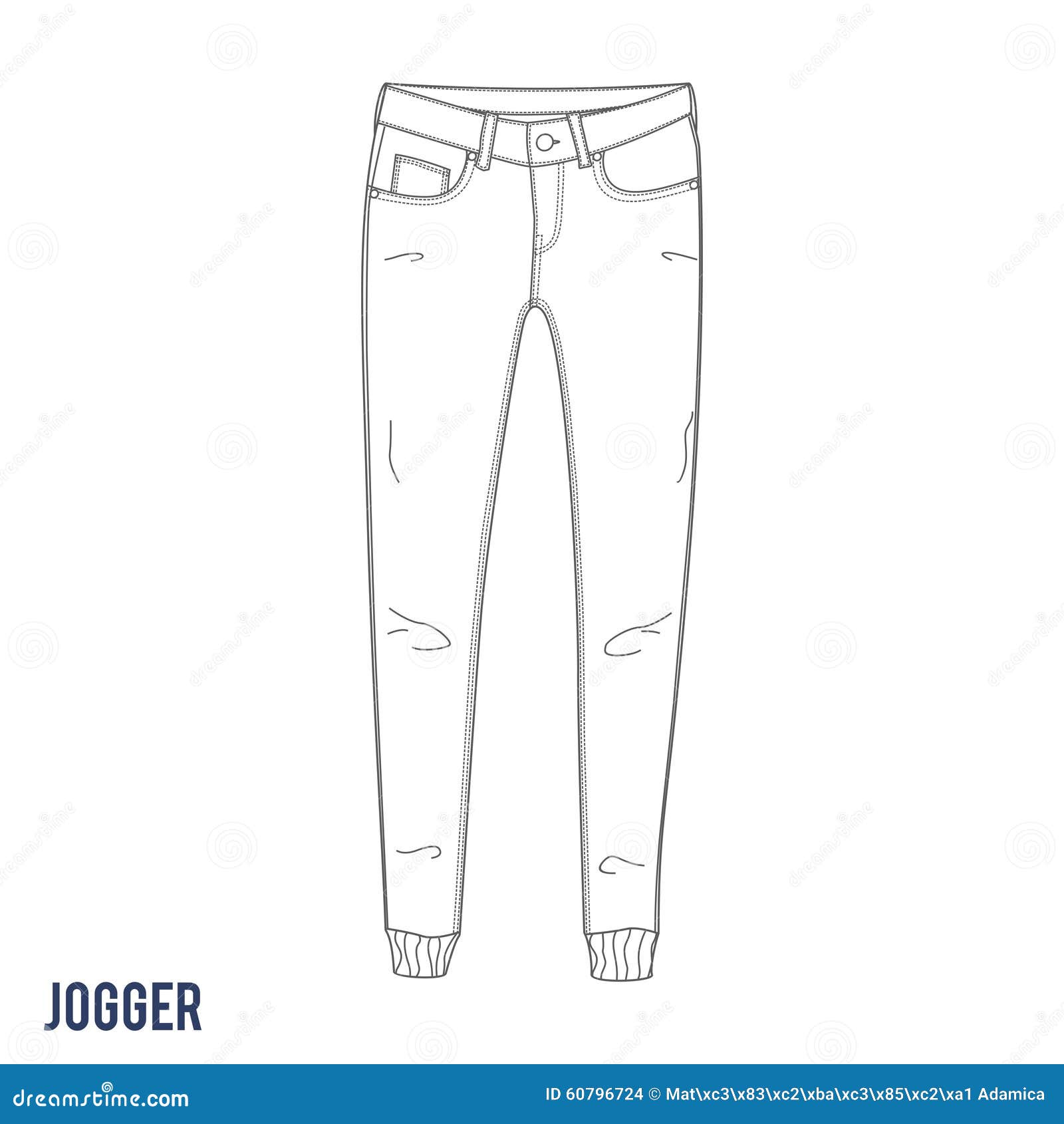 Jogger jeans stock vector. Illustration of drawing, pants - 60796724