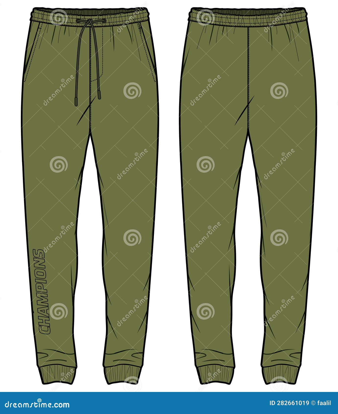 Jogger Track Bottom Pants Design Flat Sketch Vector Illustration, Track ...