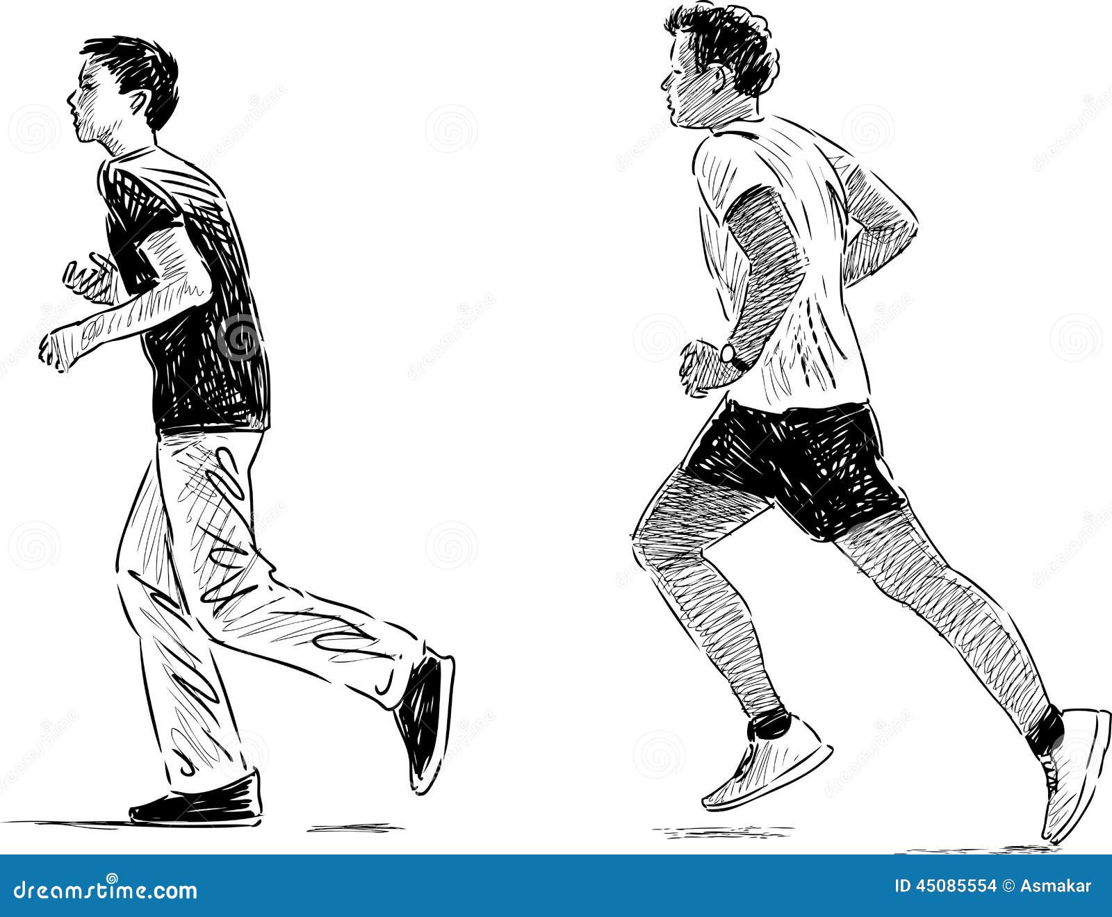 Jogging Boys Stock Vector Image 45085554