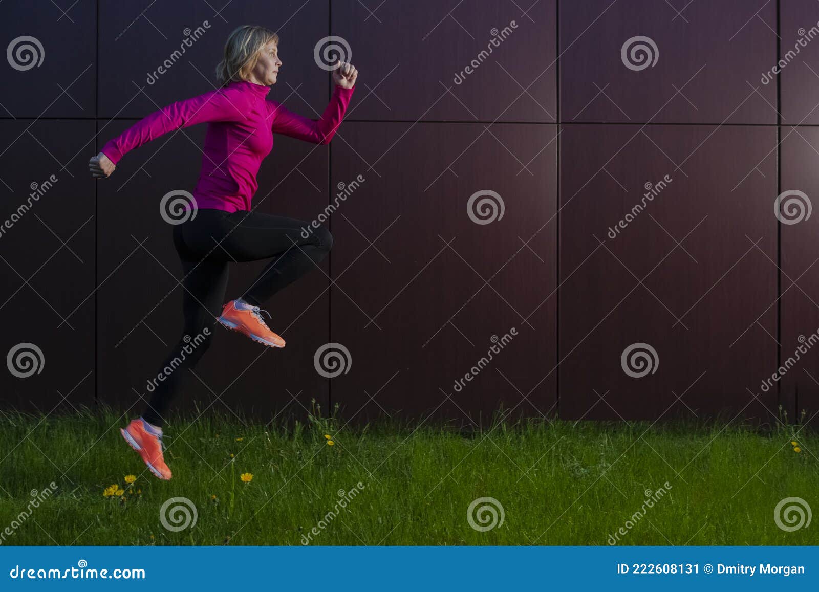 Jogging Concepts. Portrait of Professional Female Runner During