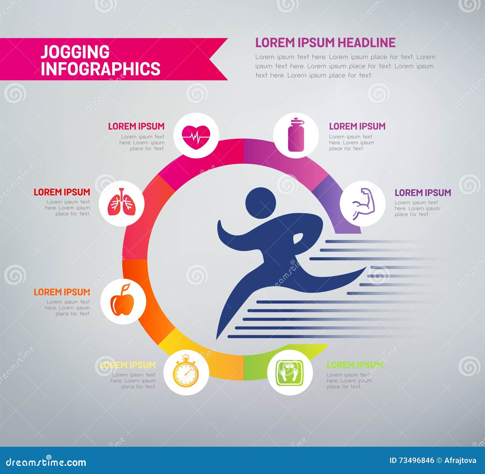 Jogging Infographics - Healthy Lifestyle Stock Vector ...