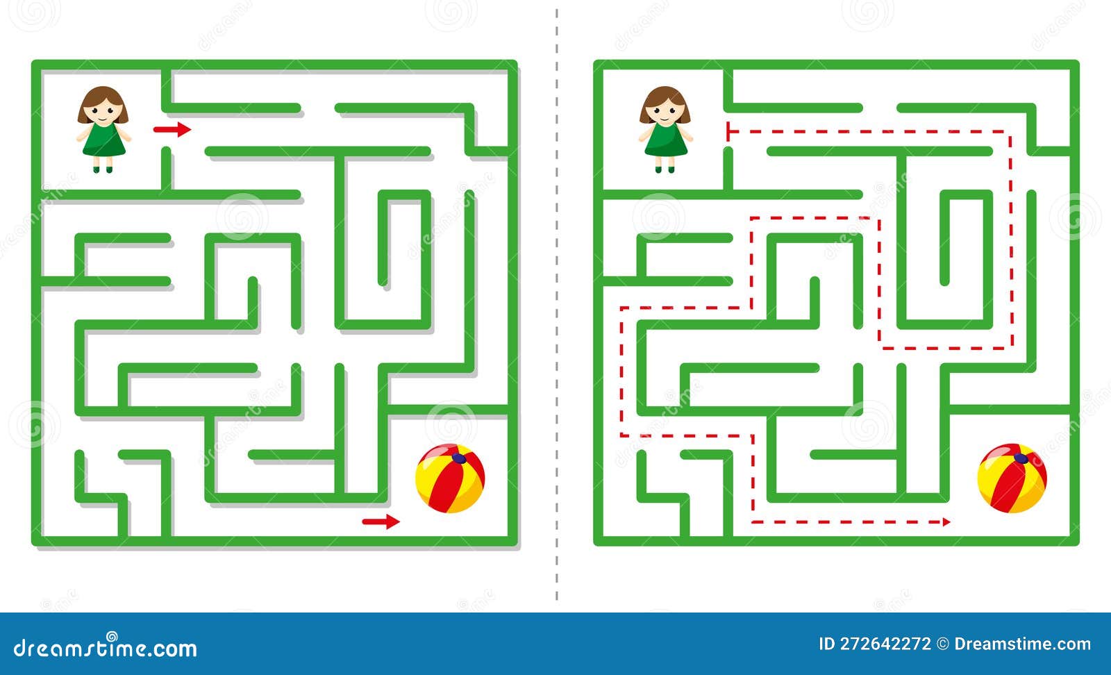 Jogo abstrato de labirinto simples com resposta labirinto fácil para crianças