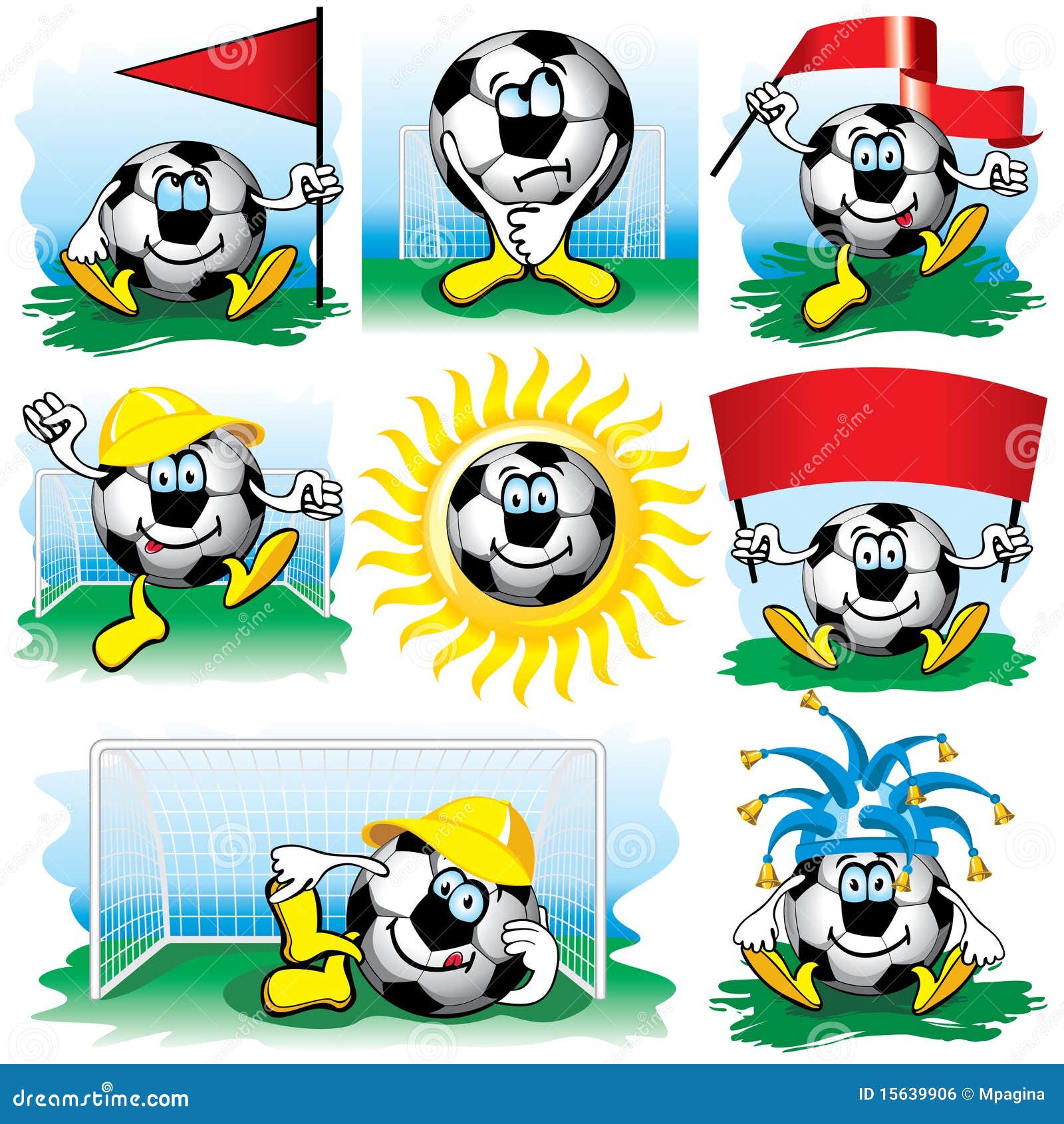 Bola De Desenho Animado. Símbolo Colorido Do Jogo De Futebol Infantil  Ilustração do Vetor - Ilustração de equipe, futebol: 239140332