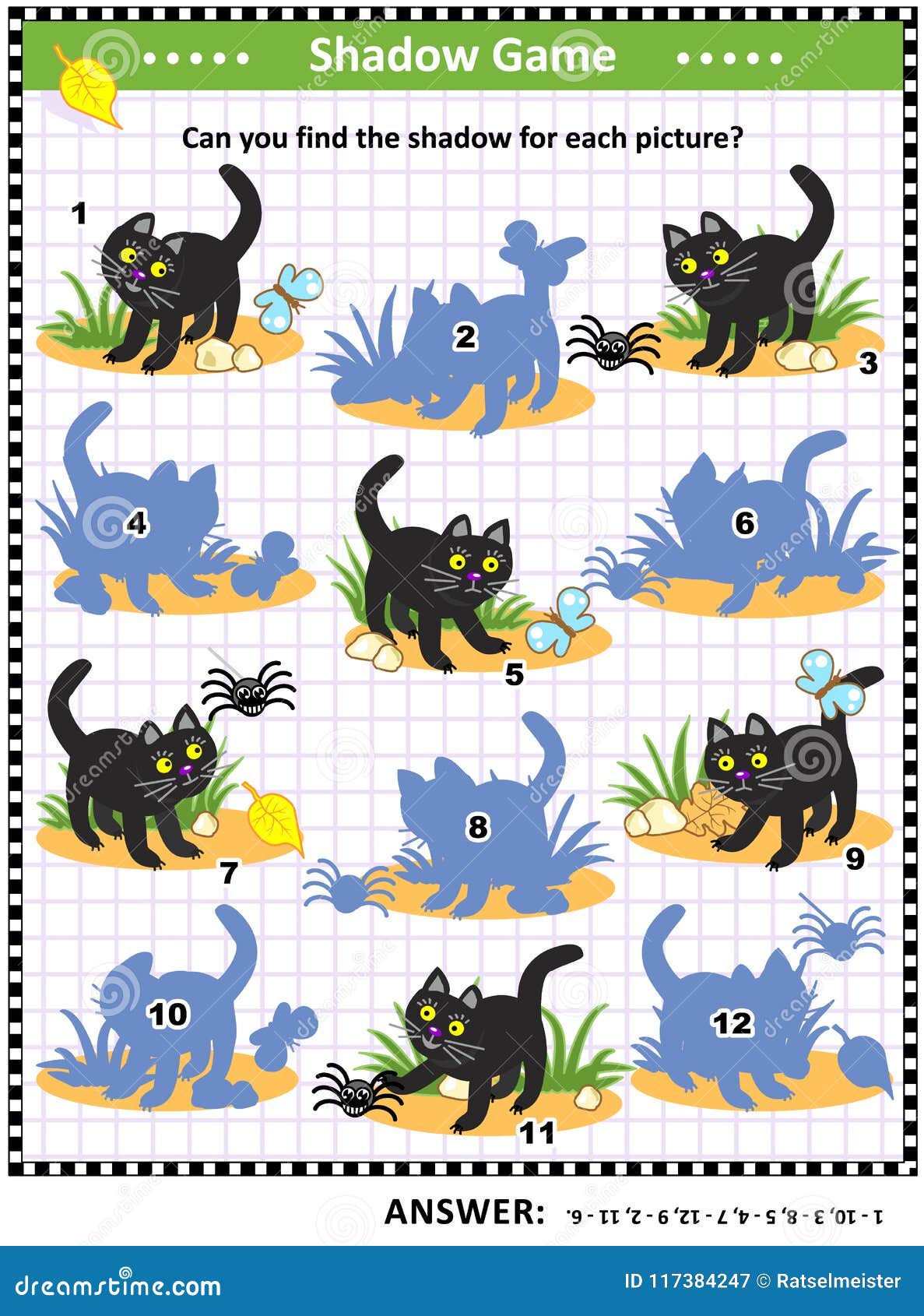 Jogo Da Sombra De Dia Das Bruxas Com Gato Preto Ilustração do