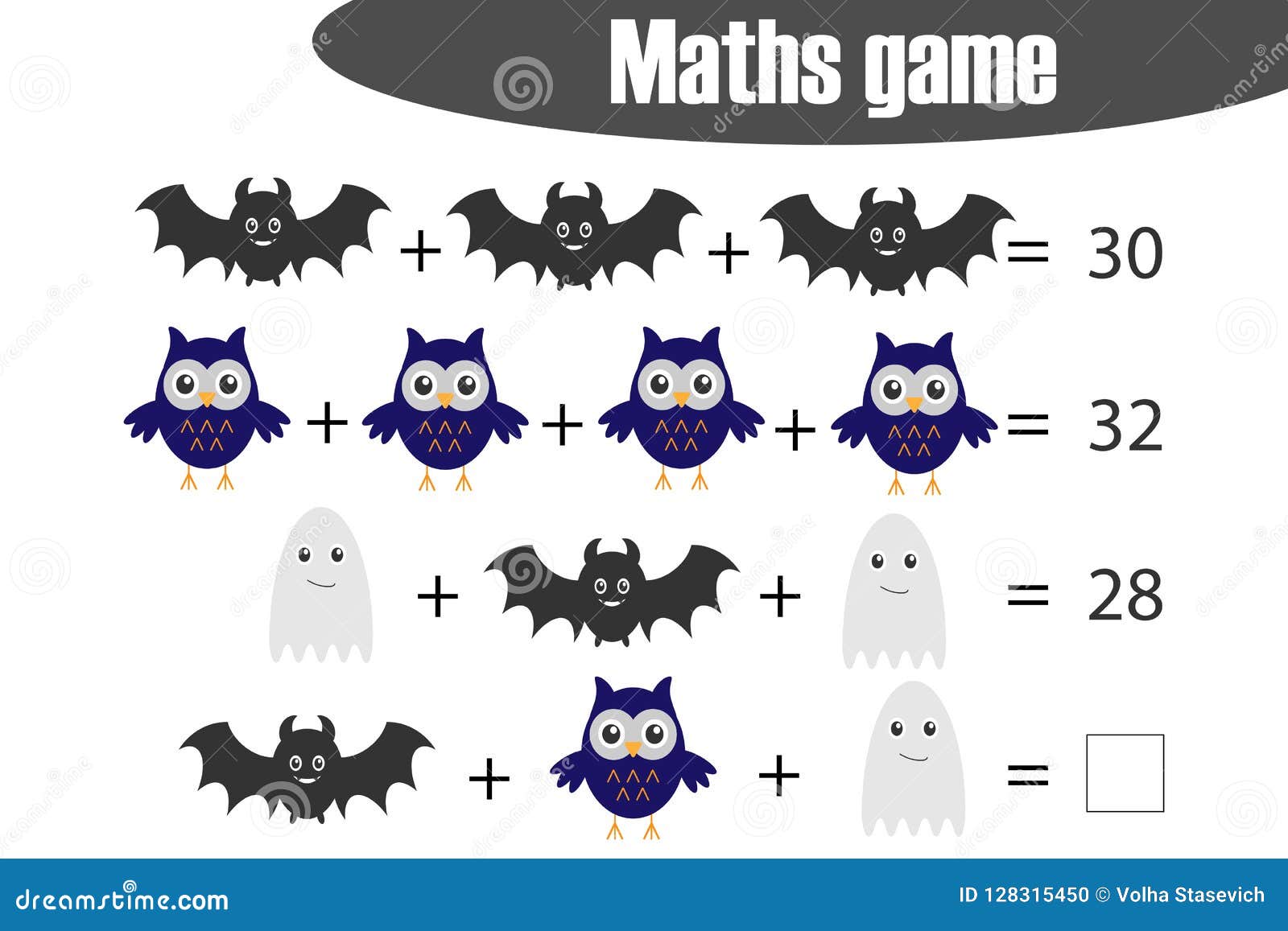 Jogo de lógica matemática para crianças em idade pré-escolar e escolar.