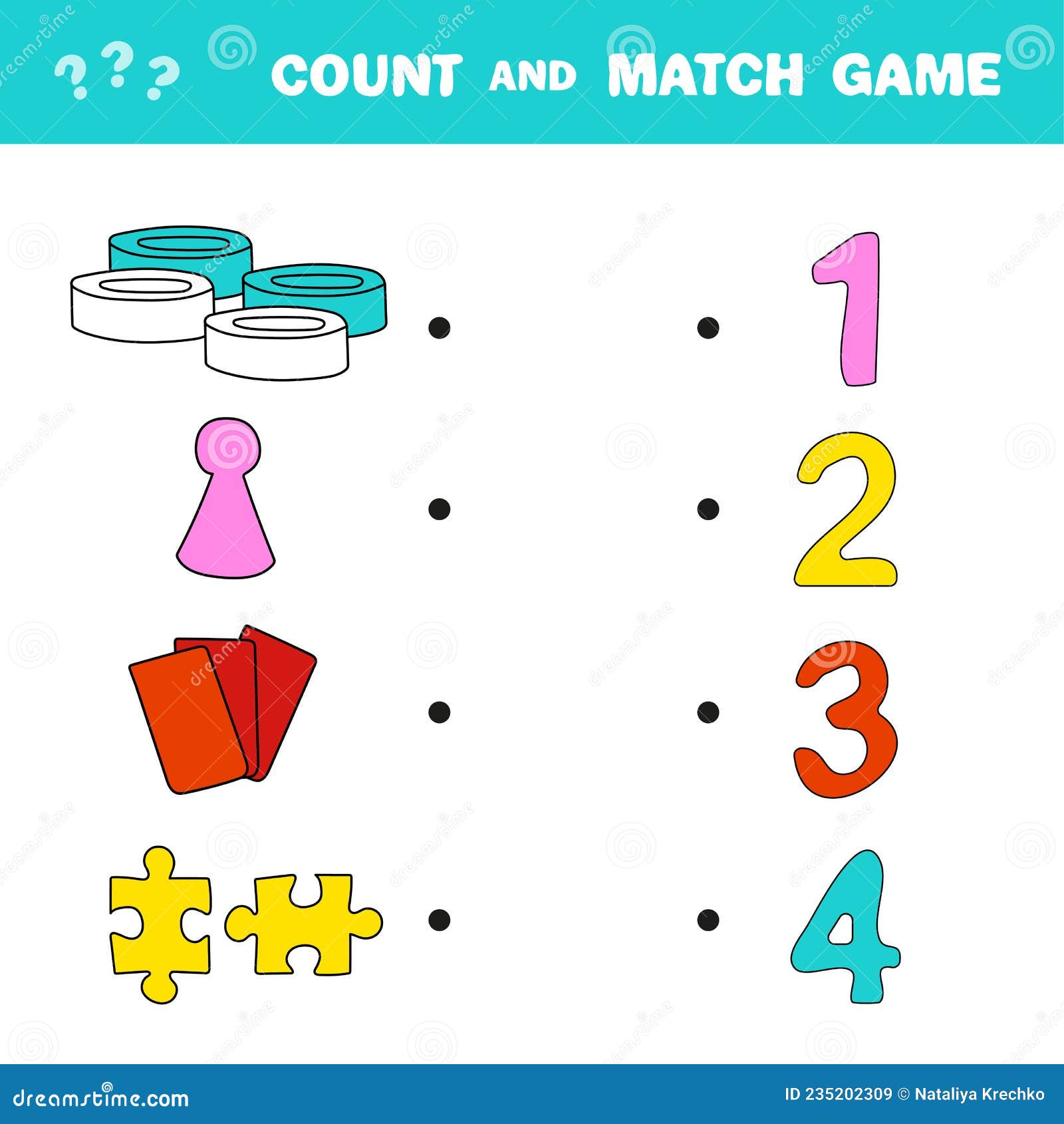 Ilustração de jogo de tabuleiro de números para educação de crianças