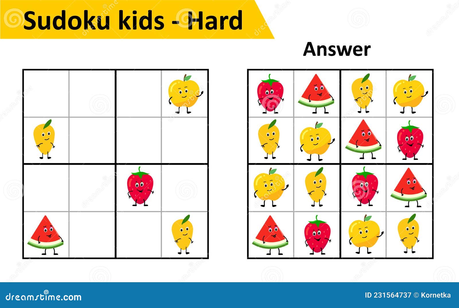 Sudoku Infantil Ed. 02 - Muito Fácil - Jogos 4x4 - 1 Jogo Por Página