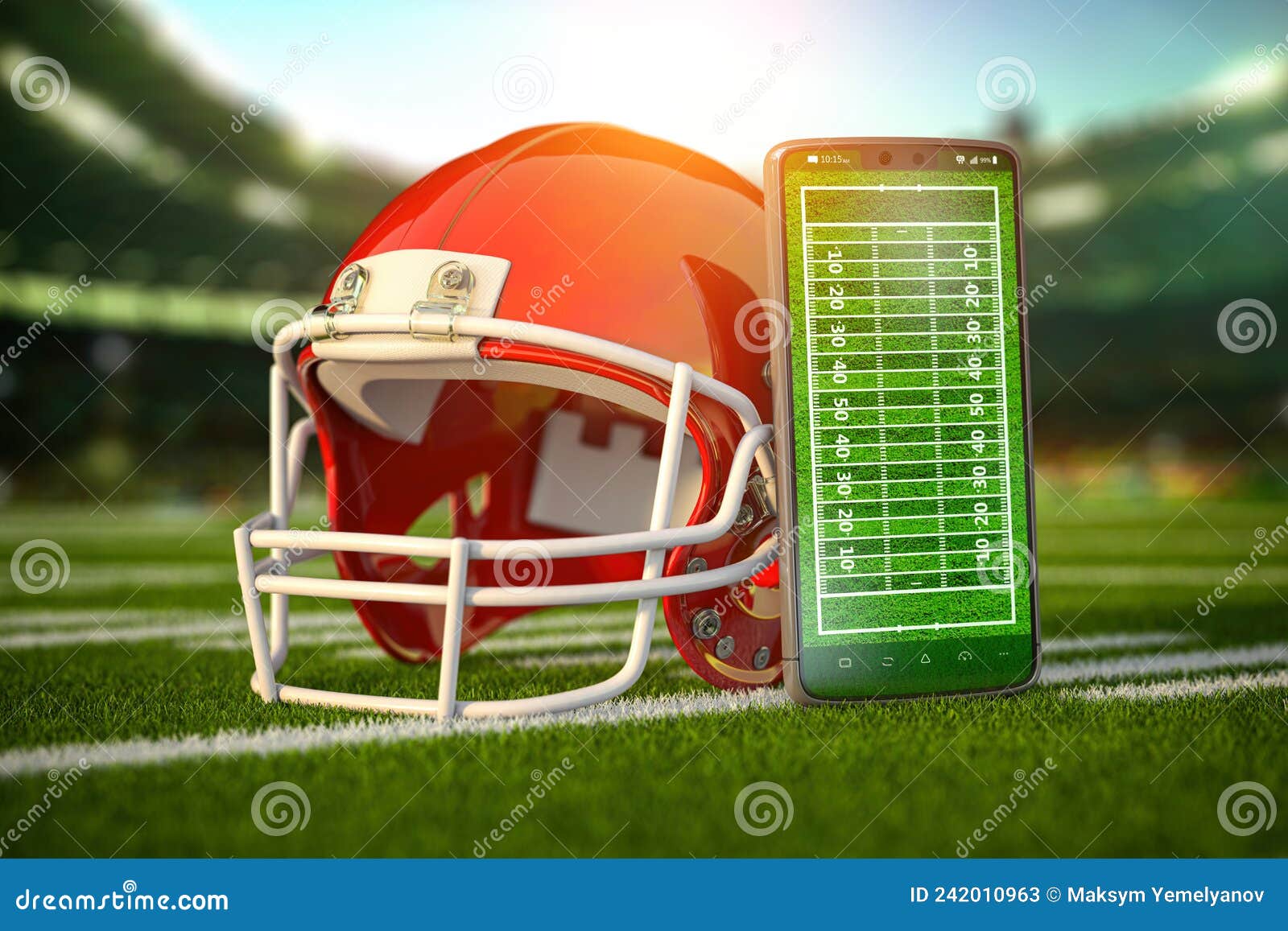 Jogo de futebol ao vivo em smartphone 3d com jogadores de futebol