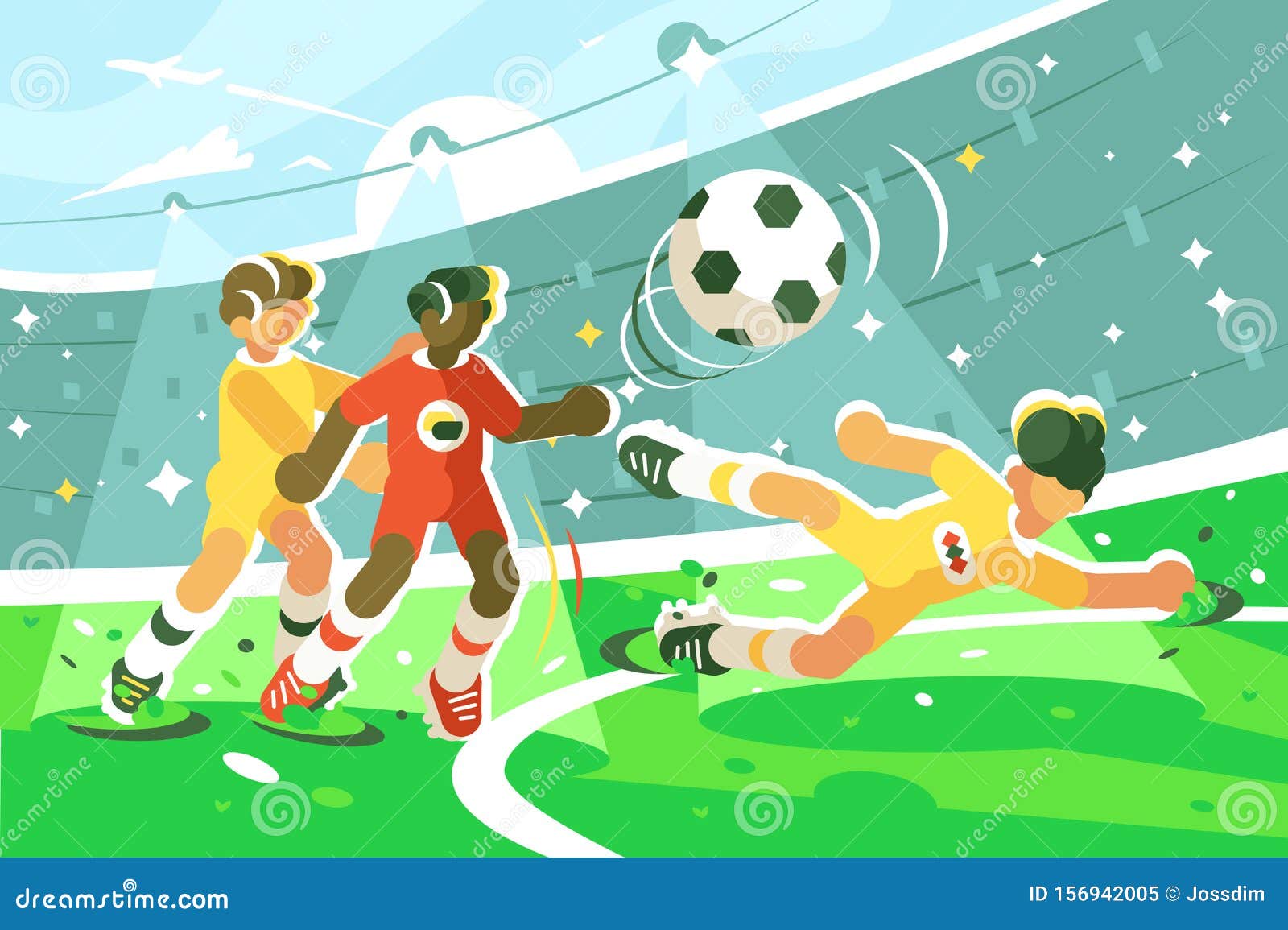 As Pessoas Jogando Futebol No Estádio De Campo. Ilustração Vetorial Dos  Jogadores De Futebol Ilustração do Vetor - Ilustração de europeu, jogo:  225621708