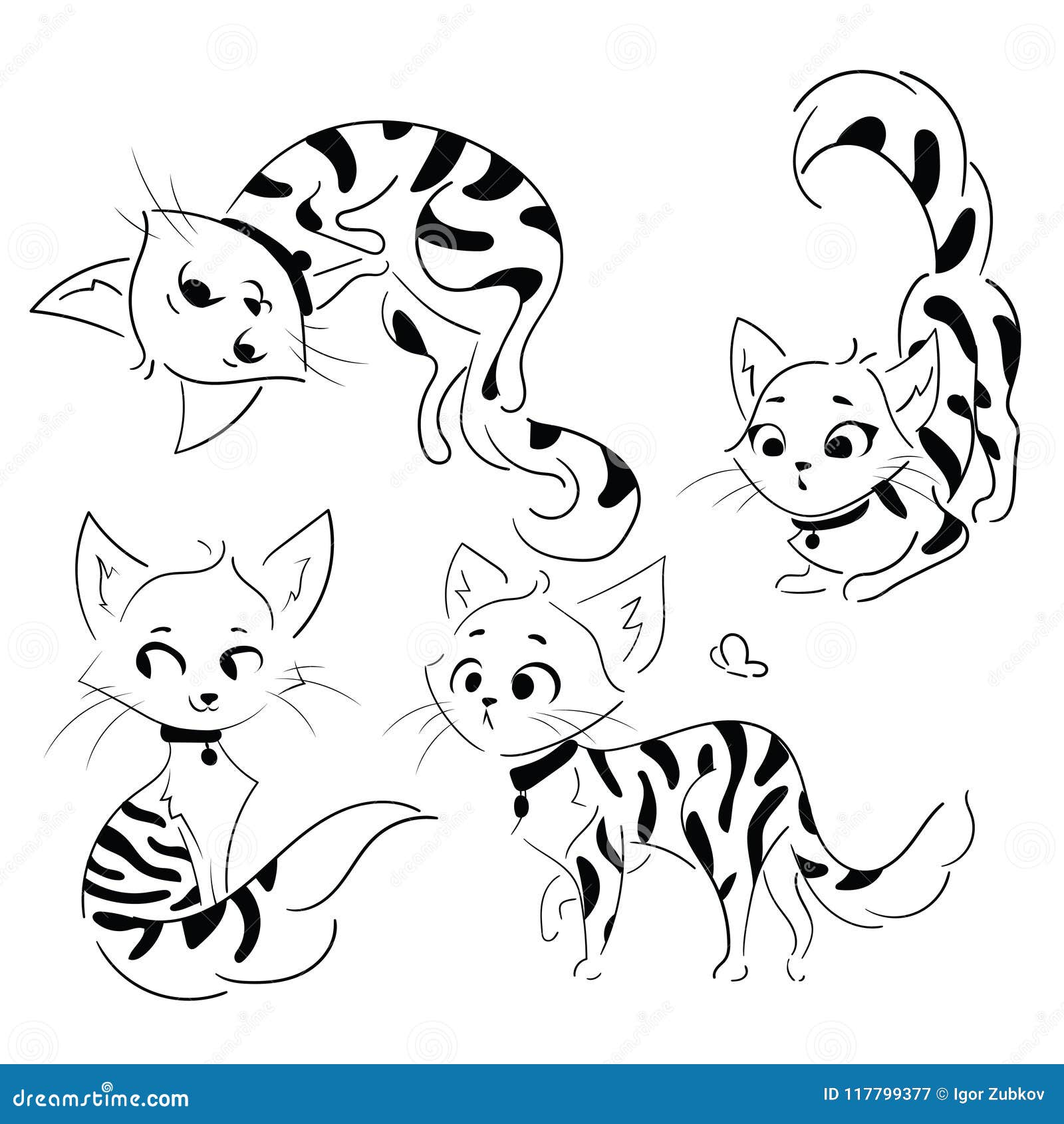 Jogo De Gatos Pretos Coleção De Gatos Dos Desenhos Animados Para