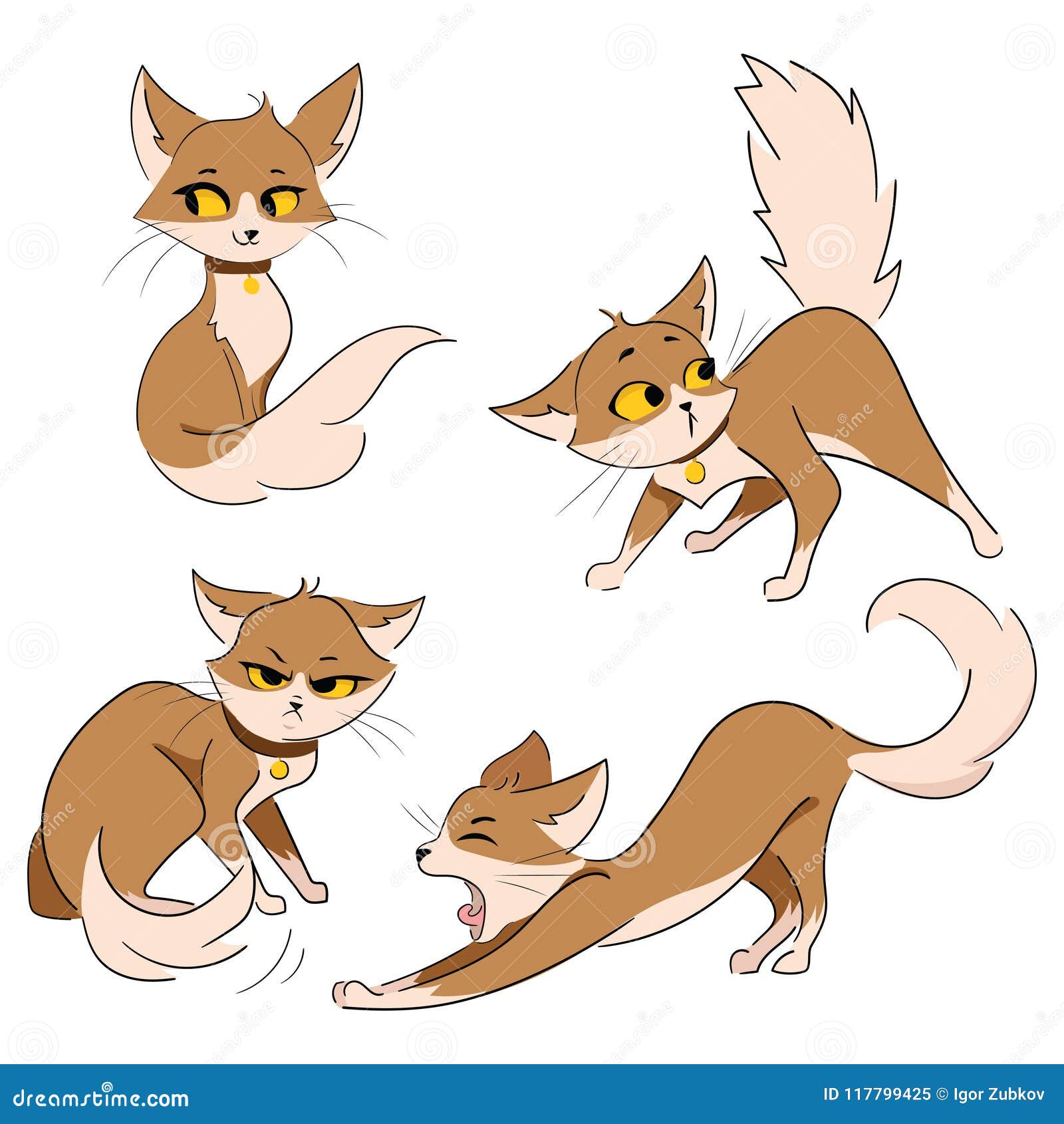 Jogo De Gatos Dos Desenhos Animados Coleção De Gatos Vermelhos Bonitos  Animais De Estimação Com Emoções Jogando Animais Ilustraçã Ilustração do  Vetor - Ilustração de divertimento, saltar: 117799425