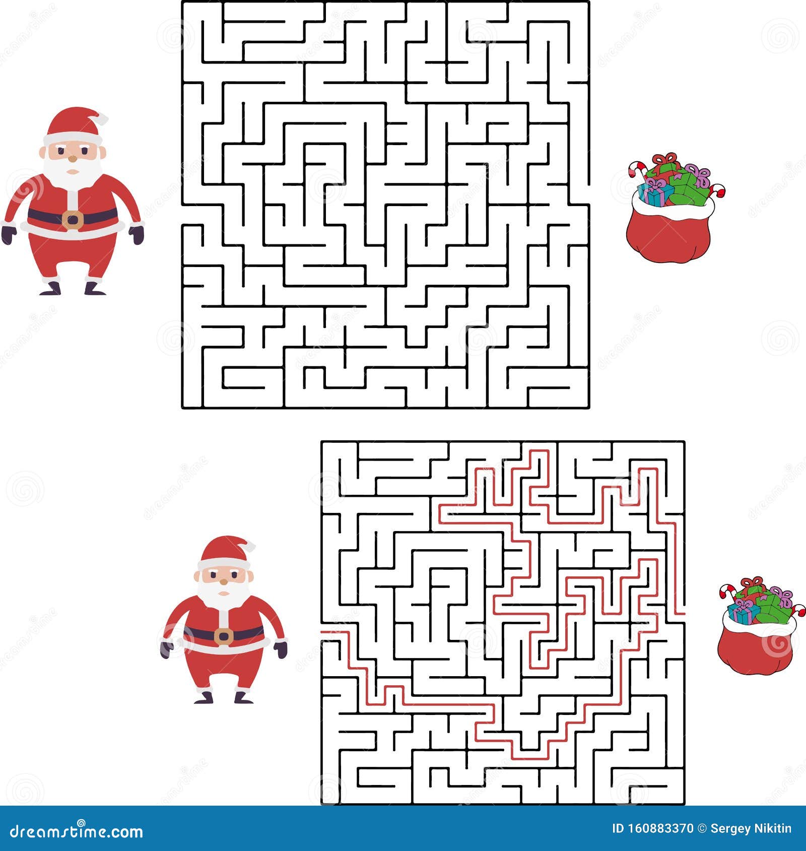 Jogo De Labirinto De Natal Para a Pré-escola E Crianças Na Escola Papai  Noel Está Procurando Presentes Vetor De Animação Ilustração do Vetor -  Ilustração de resposta, inverno: 160883370