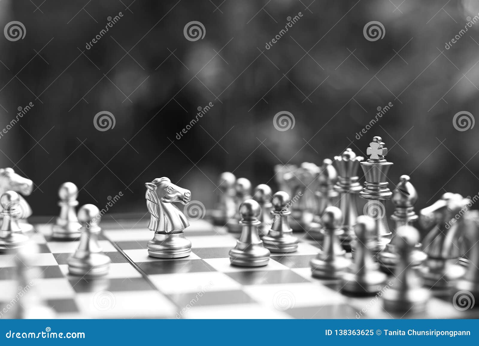 Foto de Figuras De Xadrez Preto E Branco A Bordo Posição De Jogo De Xadrez  Rei Preto E Branco e mais fotos de stock de Bispo - Peça de xadrez - iStock