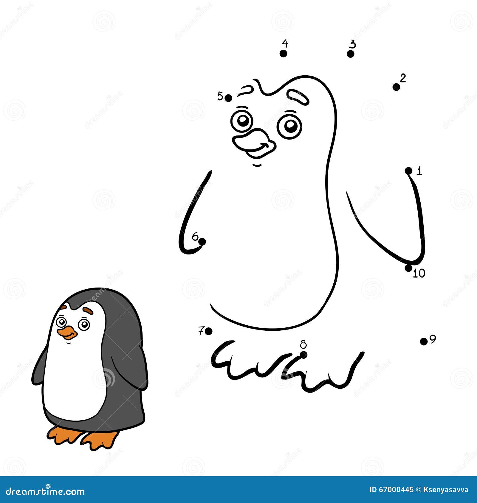 jogo de educação para crianças colorir página de pinguim bonito