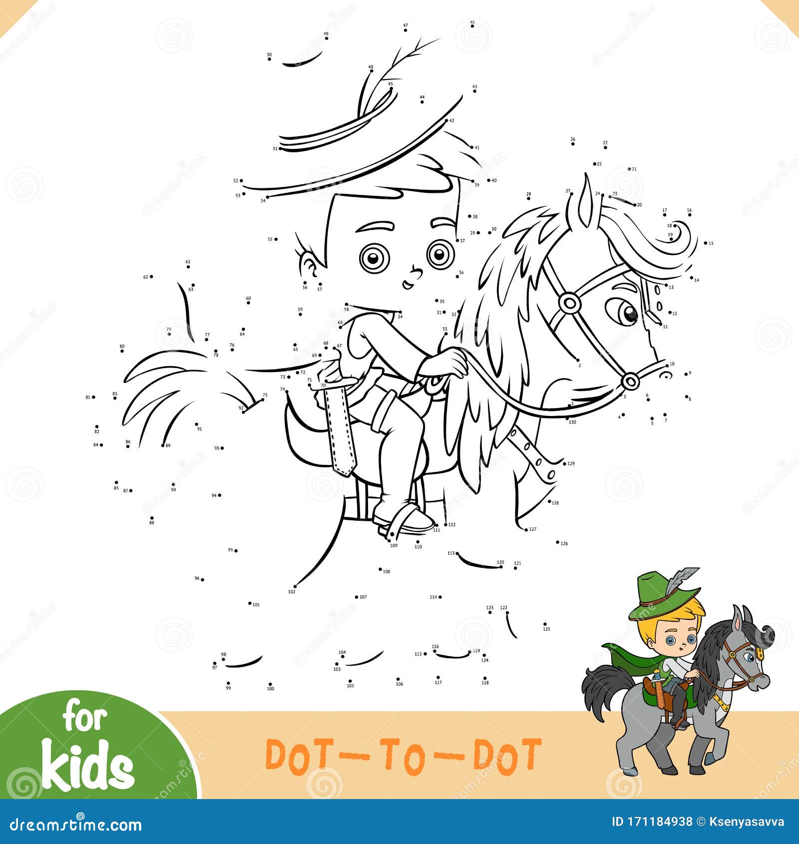 Conecte Pontos Por Números Para Desenhar Cavalo Ponto Ponto Educação imagem  vetorial de KidLand© 542951740