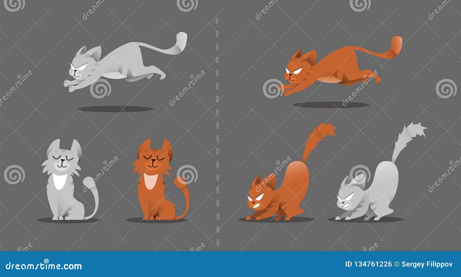 Jogo De Poses Do Gato Jogos Do Gatinho, Saltos Ilustração do Vetor -  Ilustração de pouco, animal: 134761226