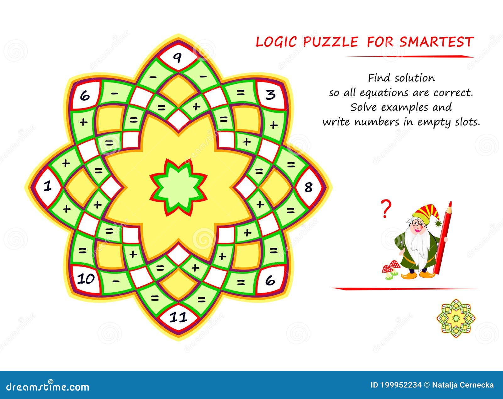 Jogo Quebra Cabeça Lógica Matemática Resolva Exemplos Conte Valor Cada  imagem vetorial de Nataljacernecka© 302730852