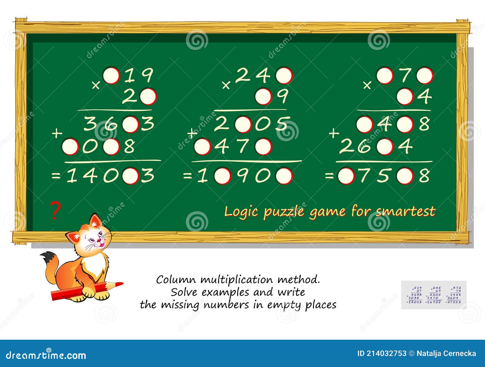 Vetores de Jogo De Quebracabeças De Matemática Resolva Os Exemplos