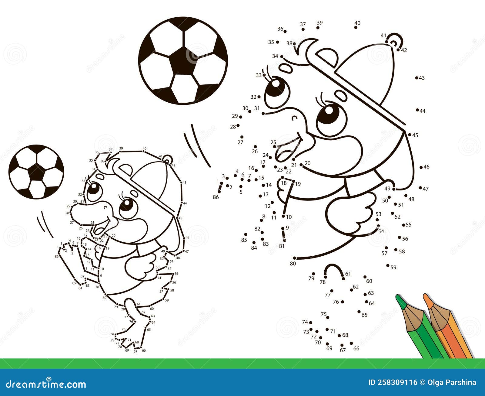 Vetores de Jogo De Números Para Crianças Desenho De Página Contorno De Um  Garoto De Desenho Animado Com Uma Bola De Futebol Livro De Colorir Para  Crianças e mais imagens de Bola