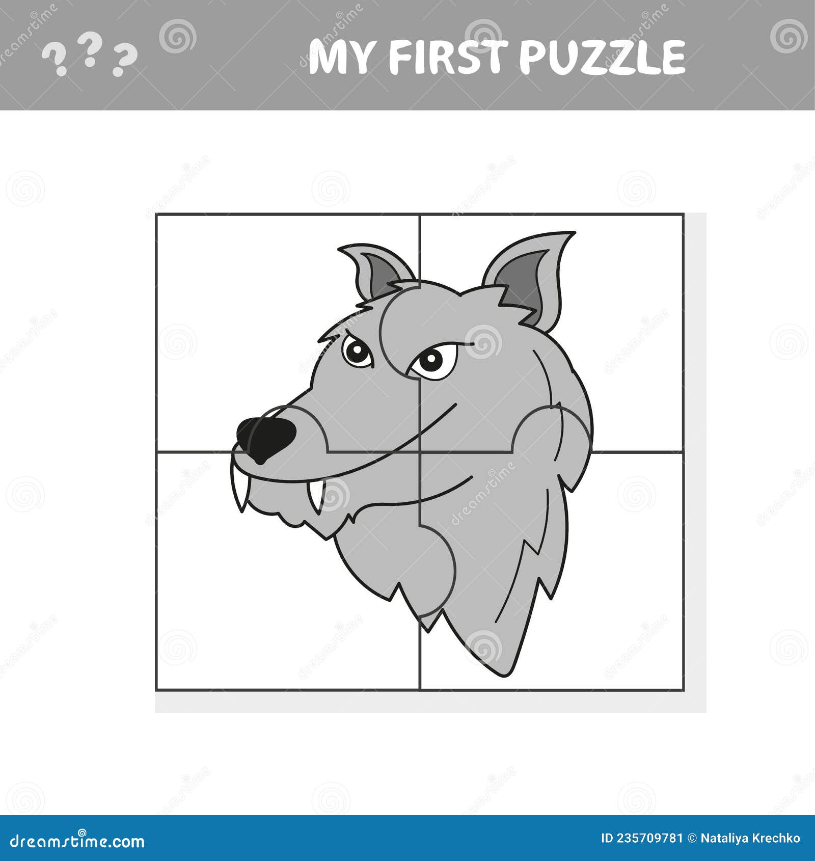 Jogo De Quebra-cabeças Vetorial Para Crianças. Puzzle Com Lobo. Jogo De  Quebra-cabeça Para Criança. Ilustração do Vetor - Ilustração de corte,  colagem: 235709781