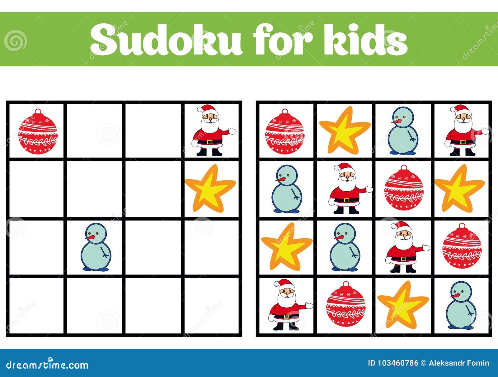 Jogo de sudoku para crianças com fotos. feliz natal e feliz ano