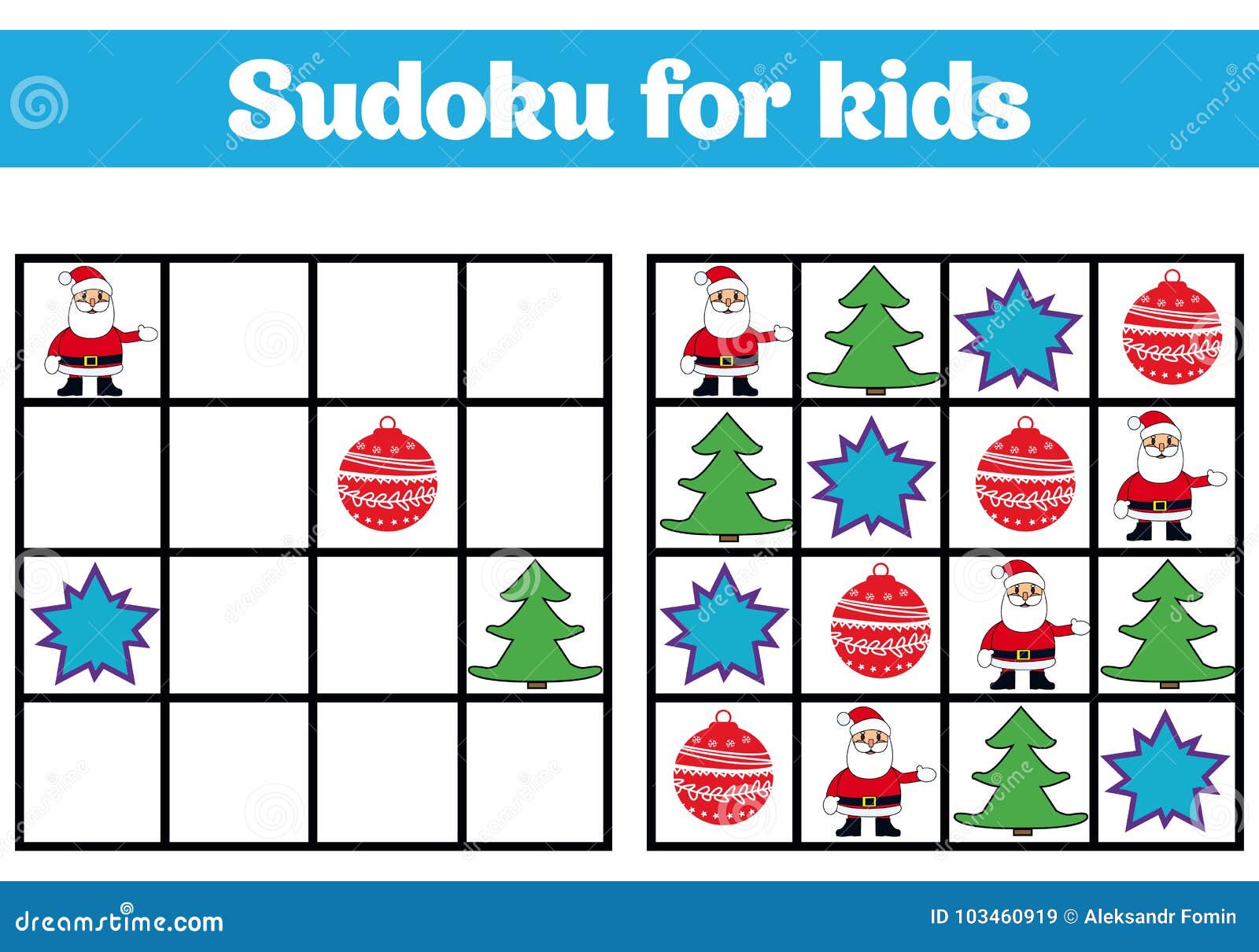 jogo de sudoku para crianças com fotos. feliz Natal e Feliz Ano