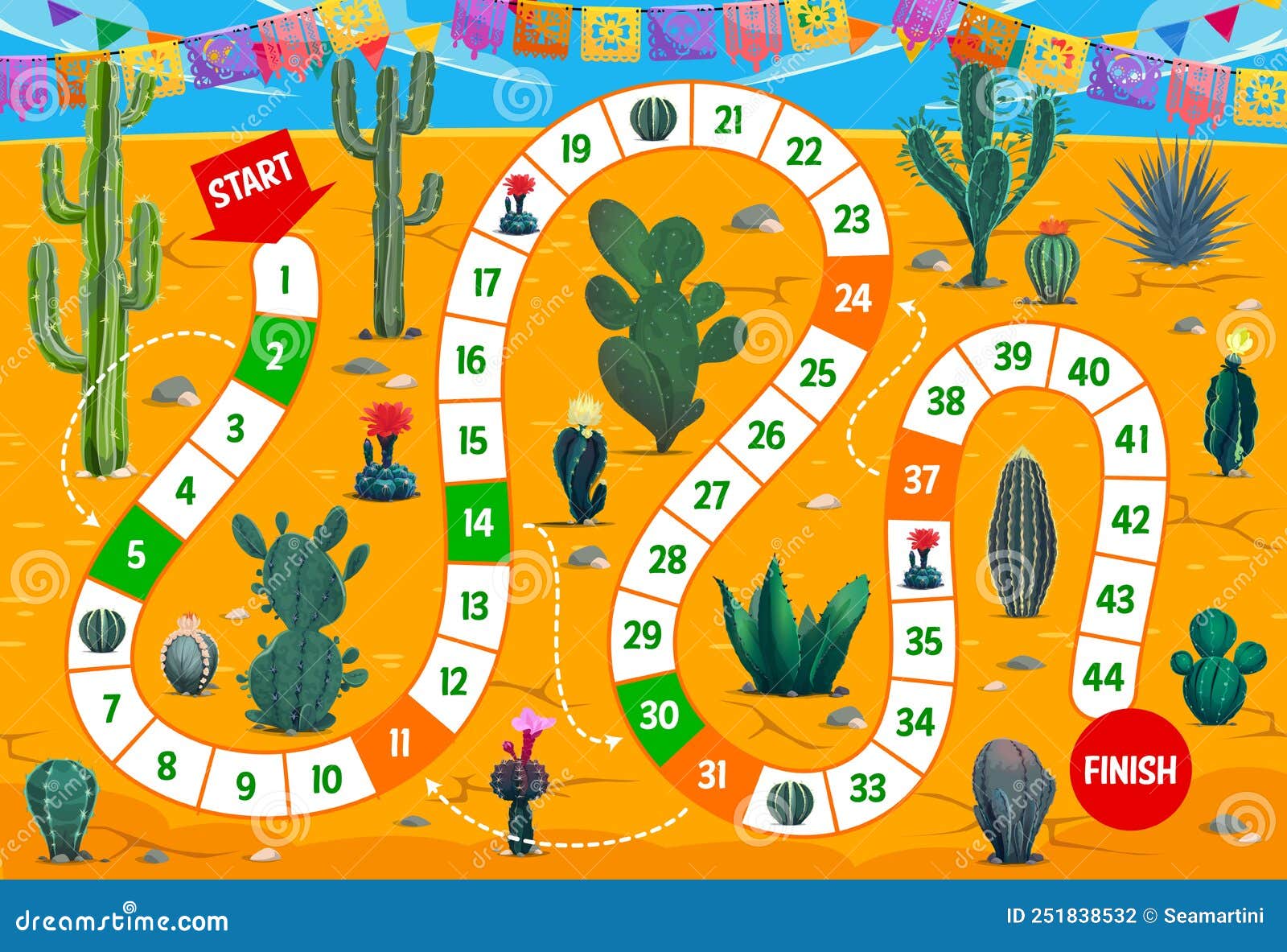 Jogo De Tabuleiro Infantil Deserto Mexicano Ilustração do Vetor -  Ilustração de movimento, lazer: 251838532