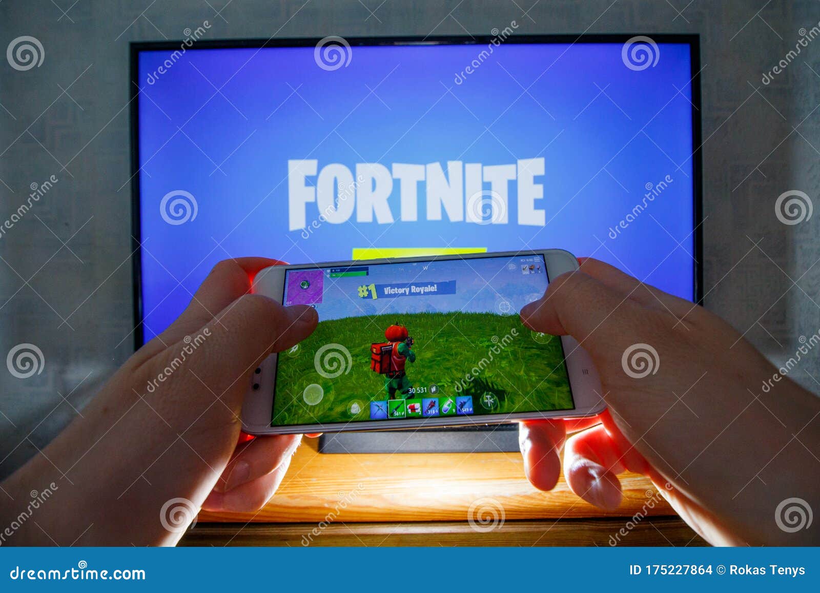 Jogo De Vídeo Em Quadrante. Fortnite é Um Videogame Online De