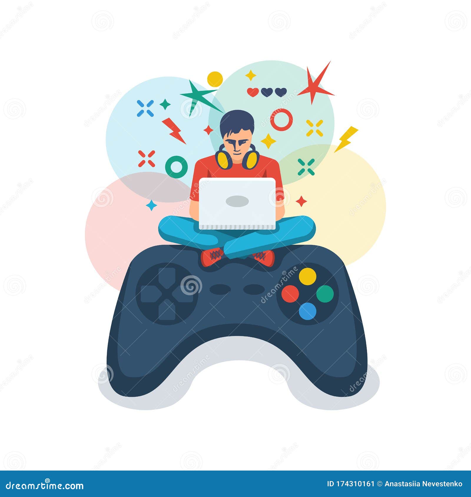 Perto de um jogador jogando jogos online desenho de uma linha de jogos  online