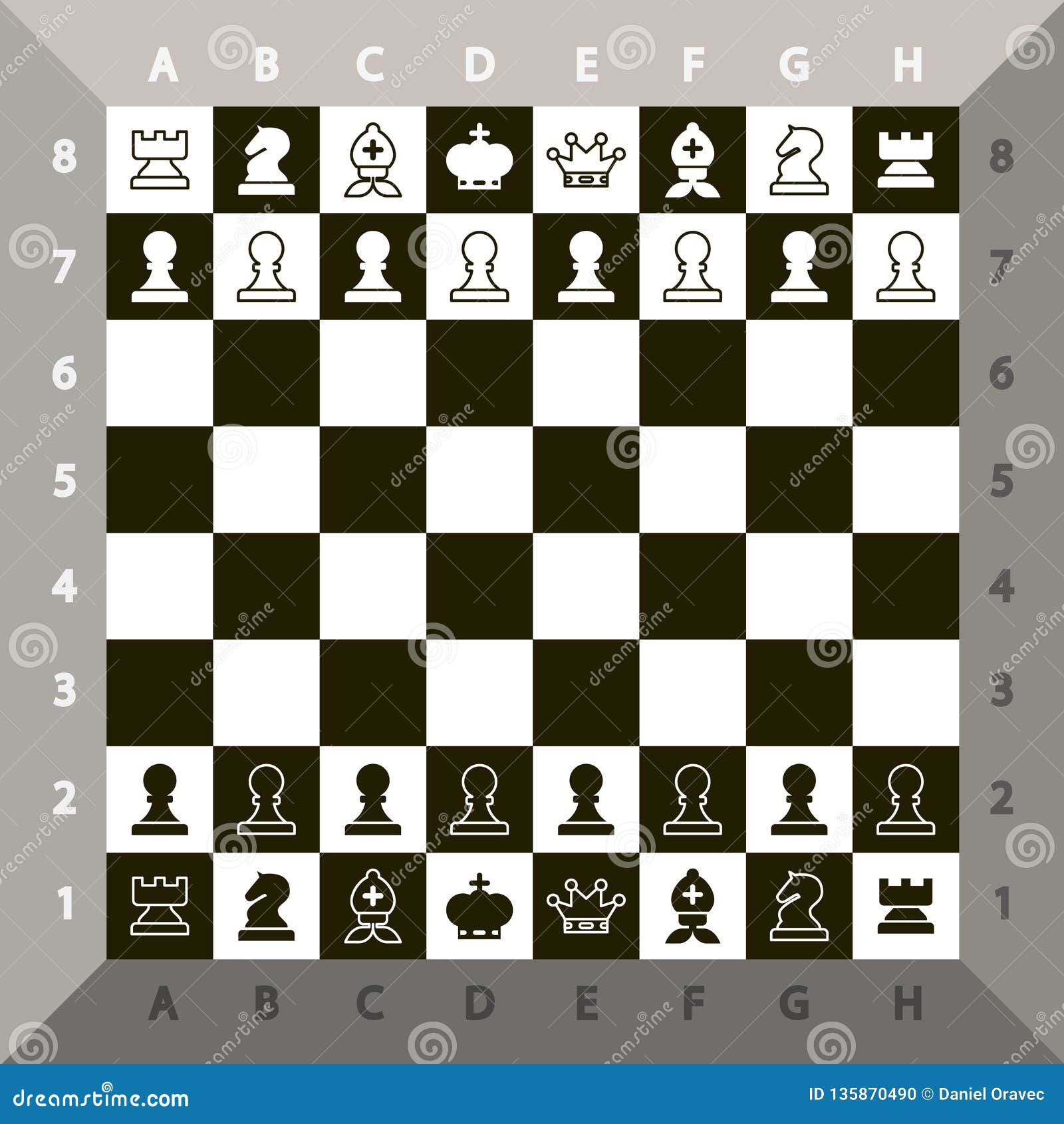 Posição Inicial Do Jogo Do Xadrez Imagem de Stock - Imagem de posicione,  alto: 172367333