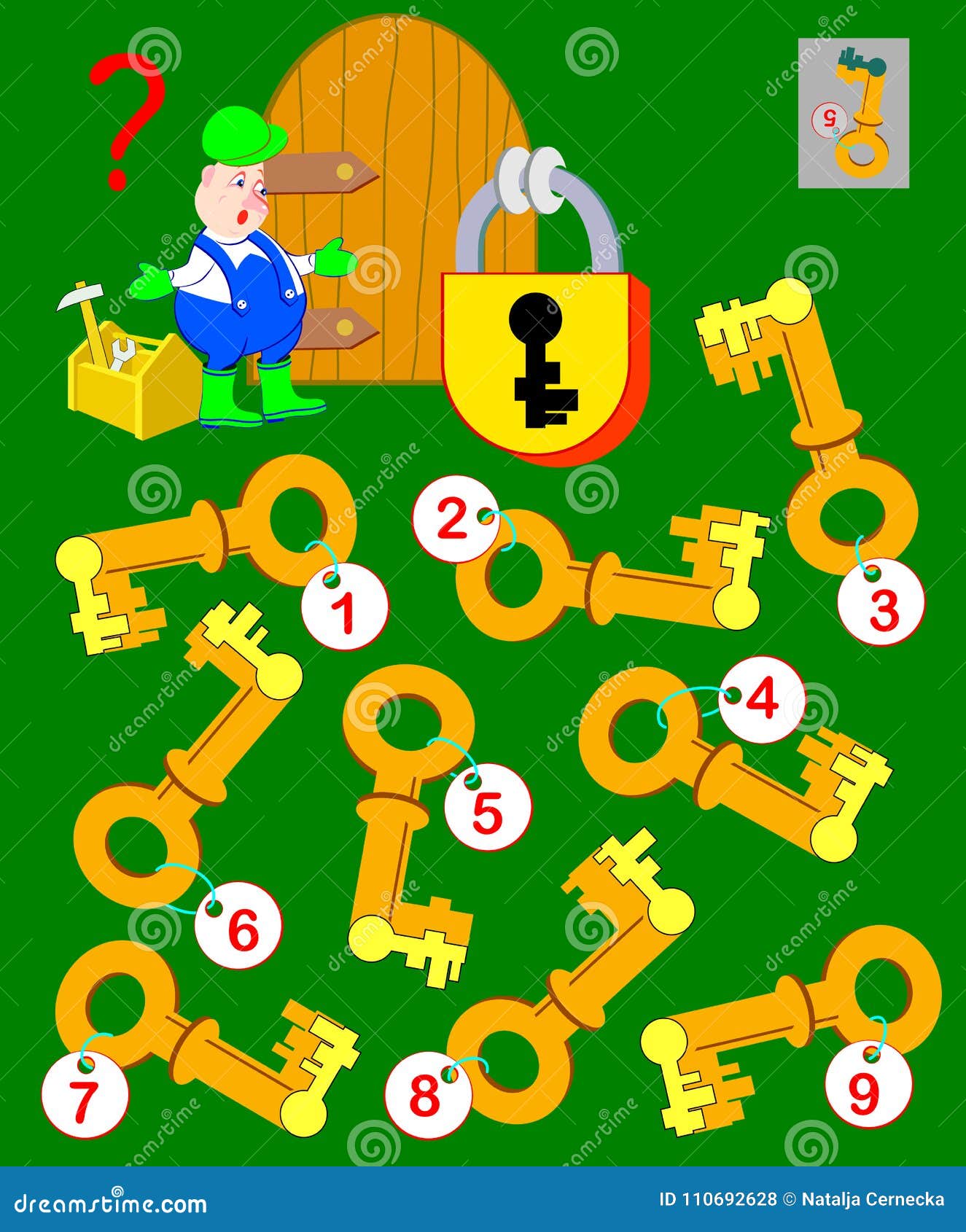 Jogo Lógica Para Mais Inteligente Puzzle Ajude Trabalhador Fazer