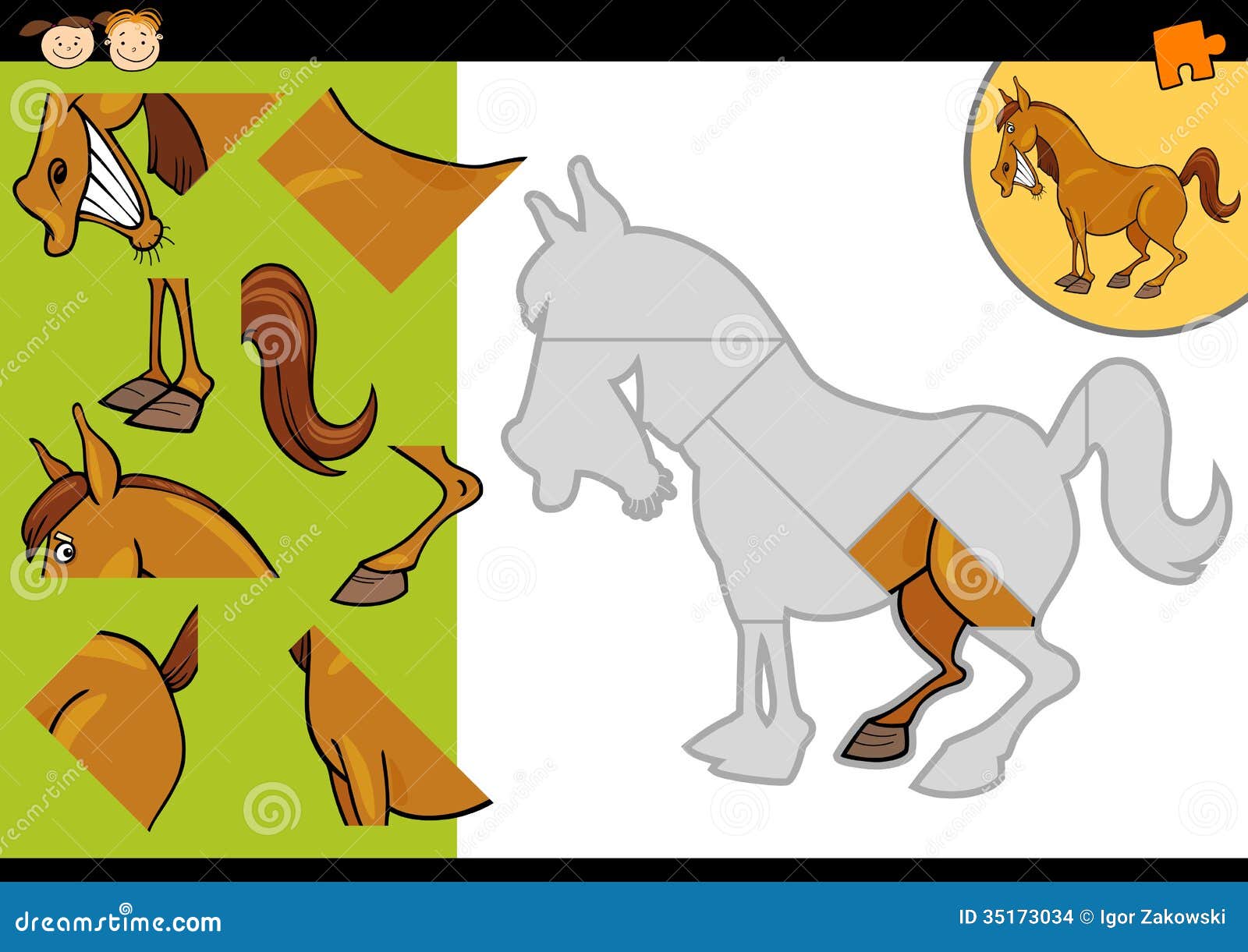 Jogo Do Enigma Do Cavalo De Exploração Agrícola Dos Desenhos Animados  Ilustração do Vetor - Ilustração de kindergarten, simples: 35173034