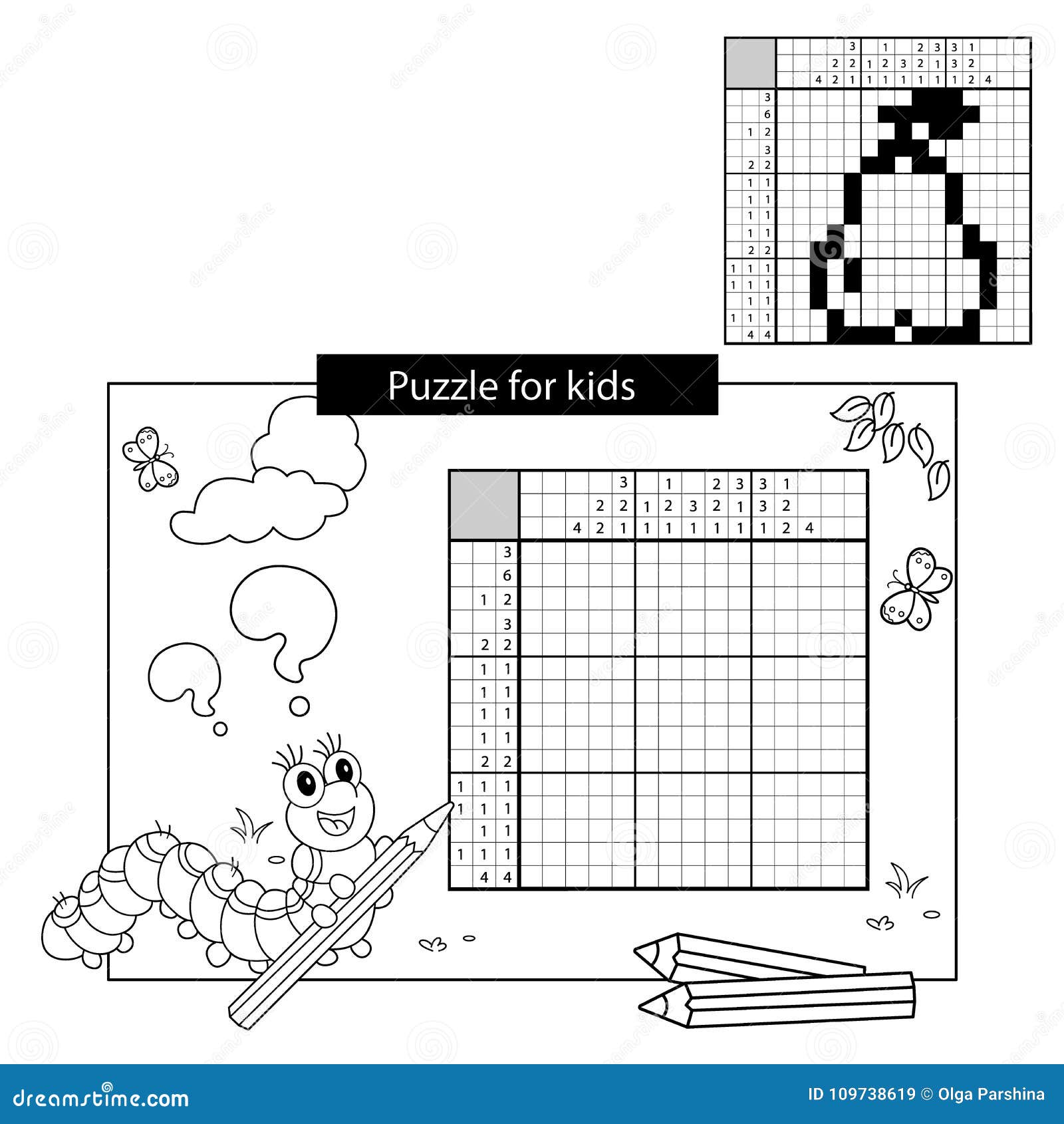 Colorir por números. jogo de puzzle para a educação infantil