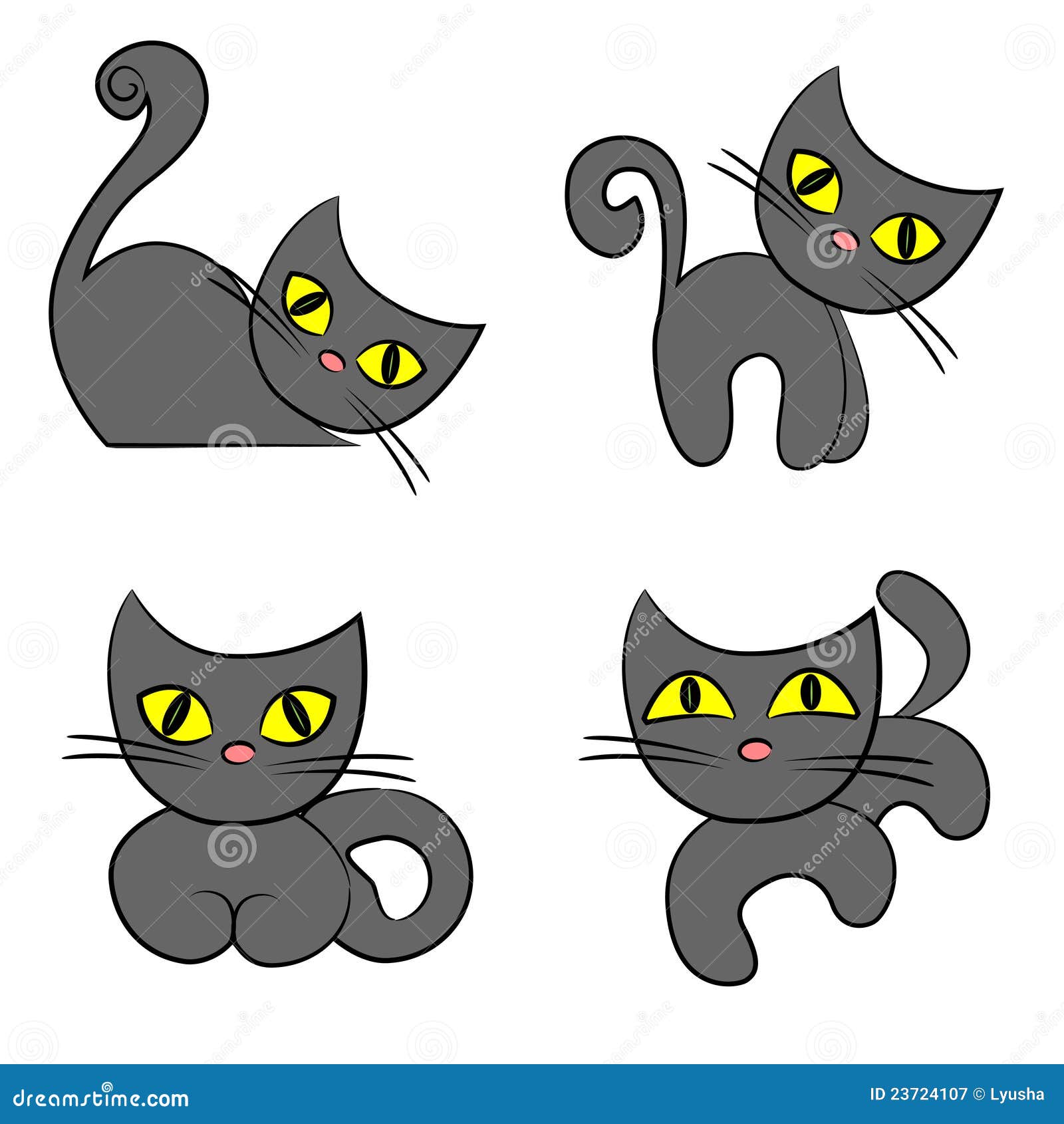 Jogo Do Gato Preto. Coleção Do Animal De Estimação Dos Desenhos Animados  Ilustração do Vetor - Ilustração de desenho, fofofo: 23724107